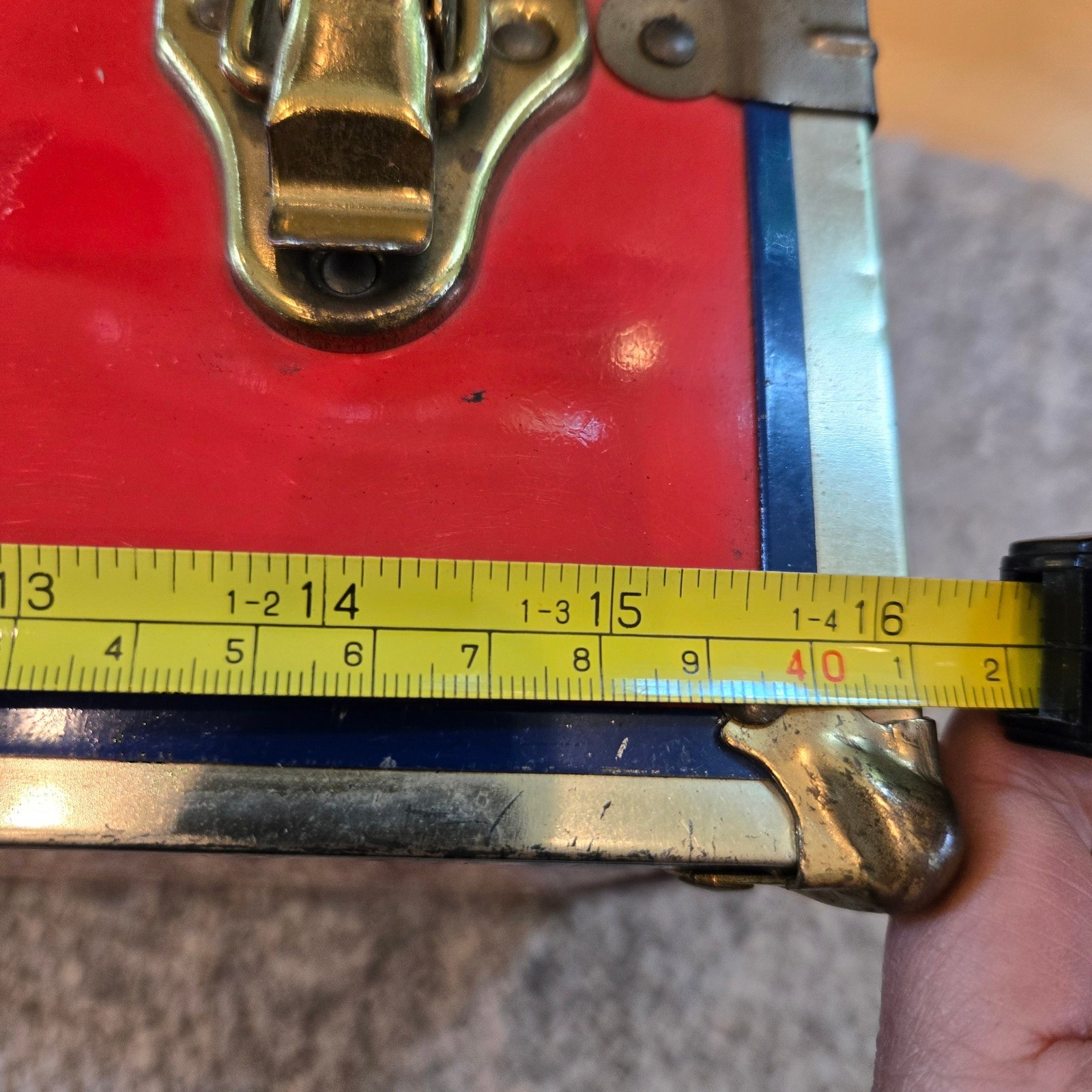 Vintage Roller Skate carrying Case Red Star Hard Shell Trunk Eagle Lock Co + key