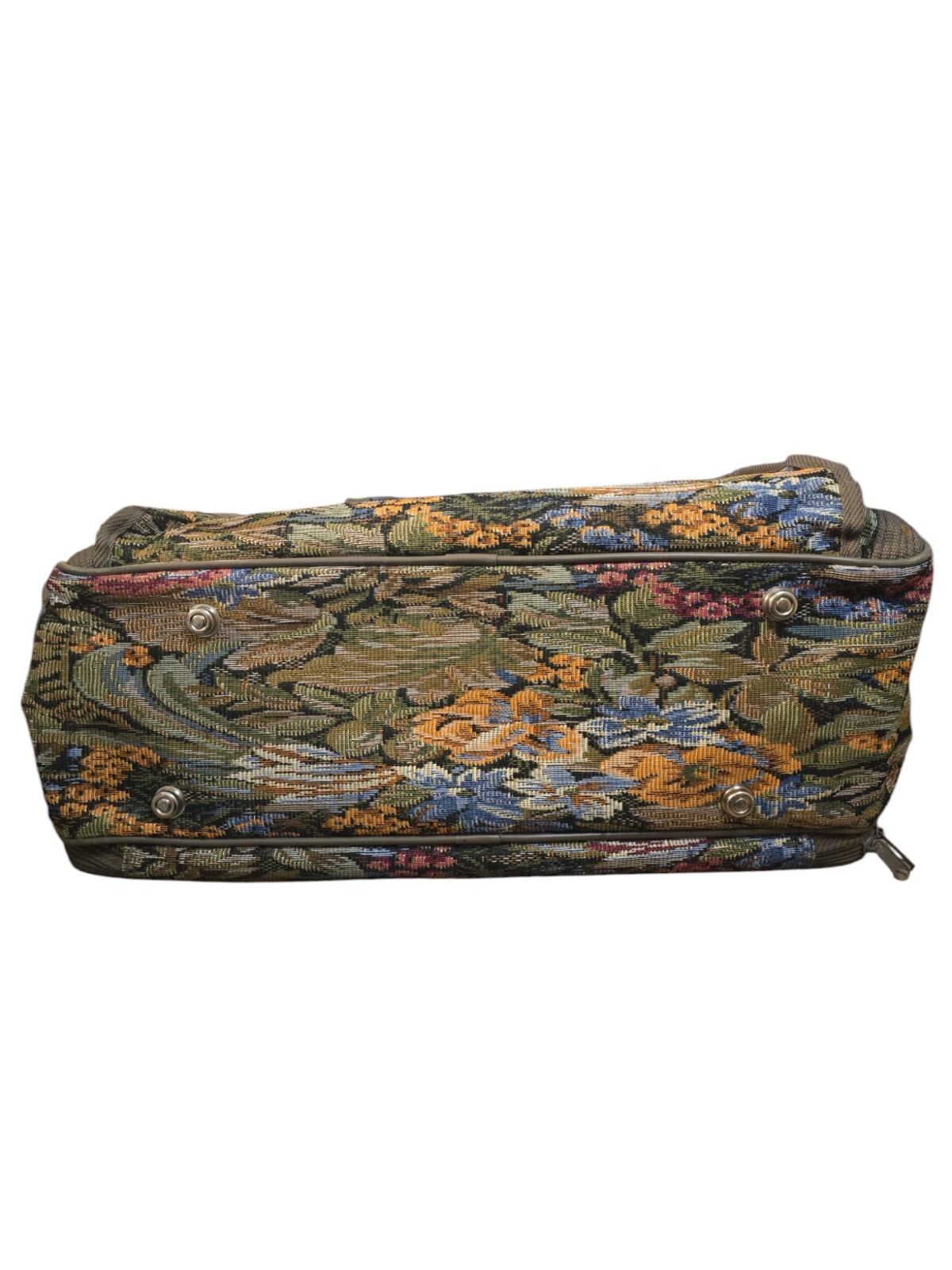 Vintage Faberge Travel Weekender Tapestry Floral Carpet Bag Suitcase