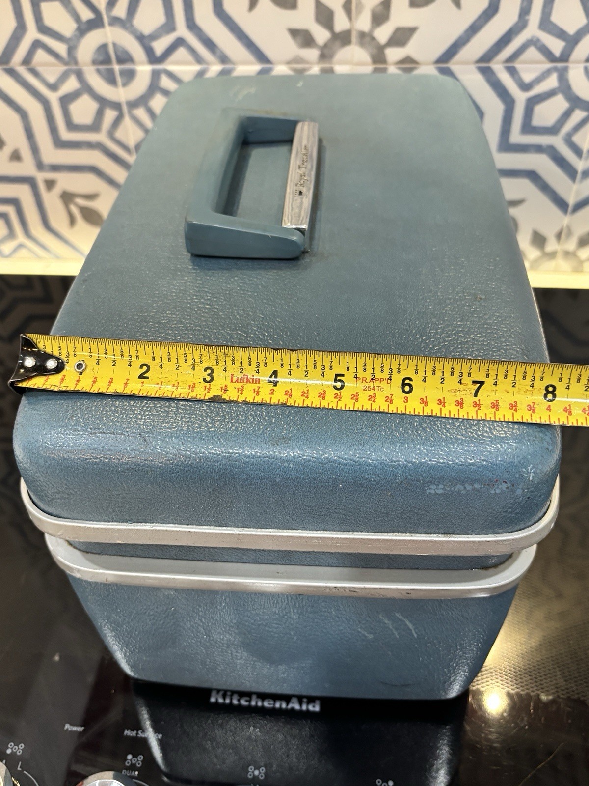 Samsonite Royal Traveler Medalist Blue Make Up Train Case w/ Tray Mirror & Key