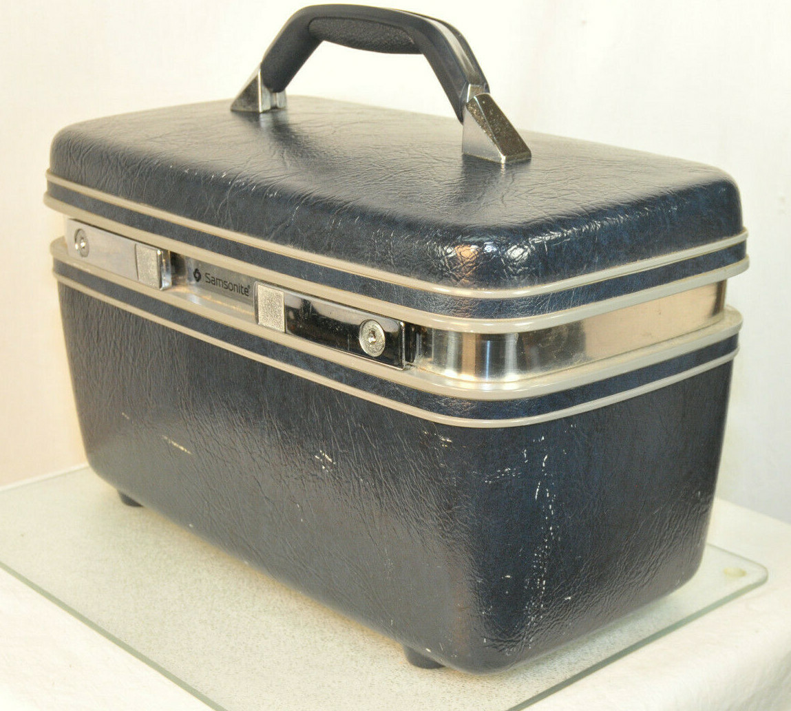 Vintage Samsonite Profile II Carryon Train Makeup Case Tray and Mirror Blue