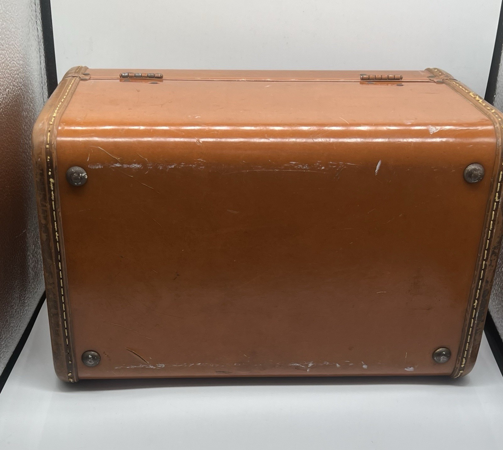 Vintage Samsonite Leather Weekender Vanity Suitcase