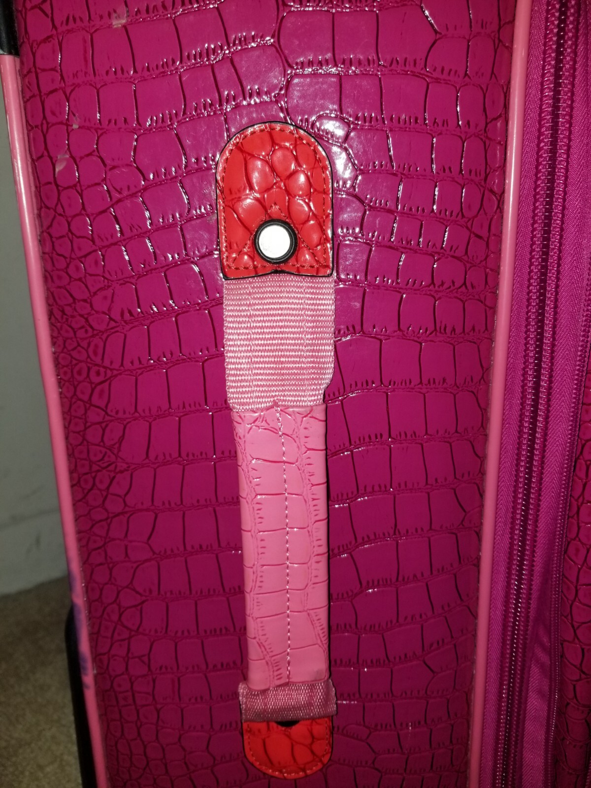Vintage G by Guess Faux croc pink luggage carry on