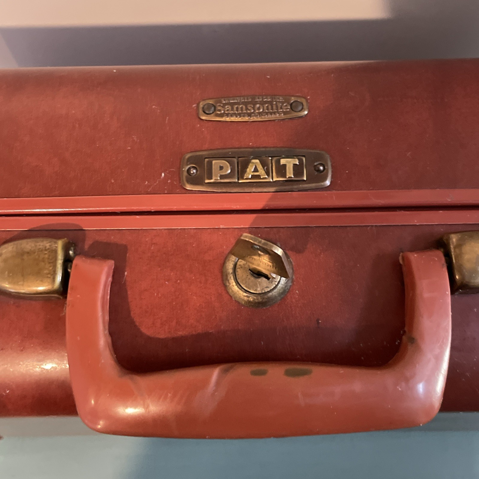 Vintage Samsonite Train Makeup Case Brown Shwayder Bros 1950s Small Suitcase