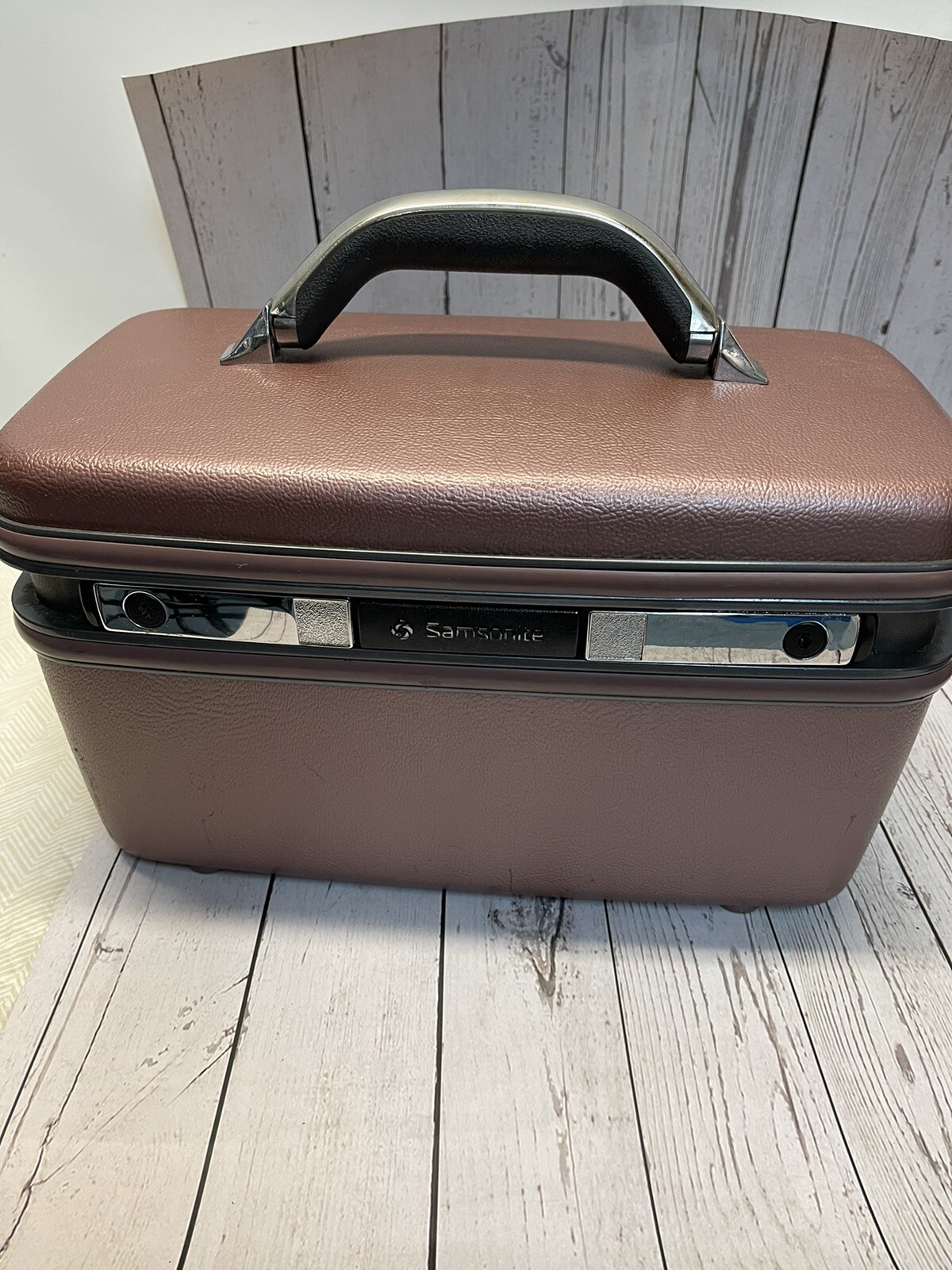 Vintage 1987 Samsonite Silhouette 4 Train Case w/Mirror No Tray Mauve Rose USA