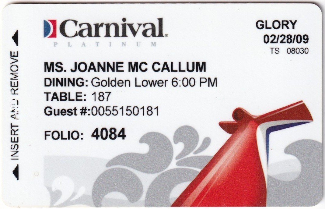 Collectible Carnival Cruise Line Room Keys – choose ship (A to J) *Free Shipping