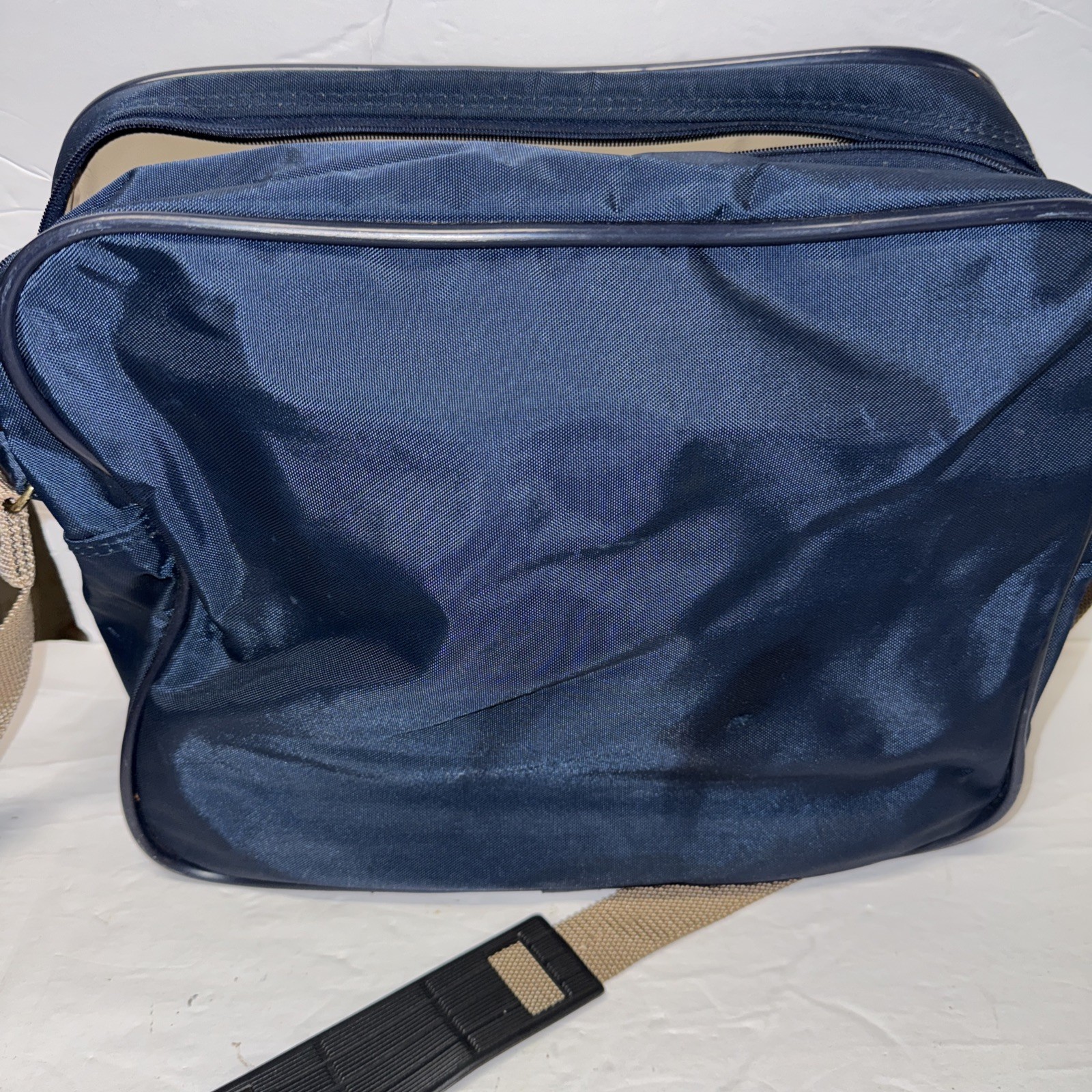 Vtg Samsonite Carrypak 78 Carry On Shoulder Messenger Bag Blue/Brown Pre Owned
