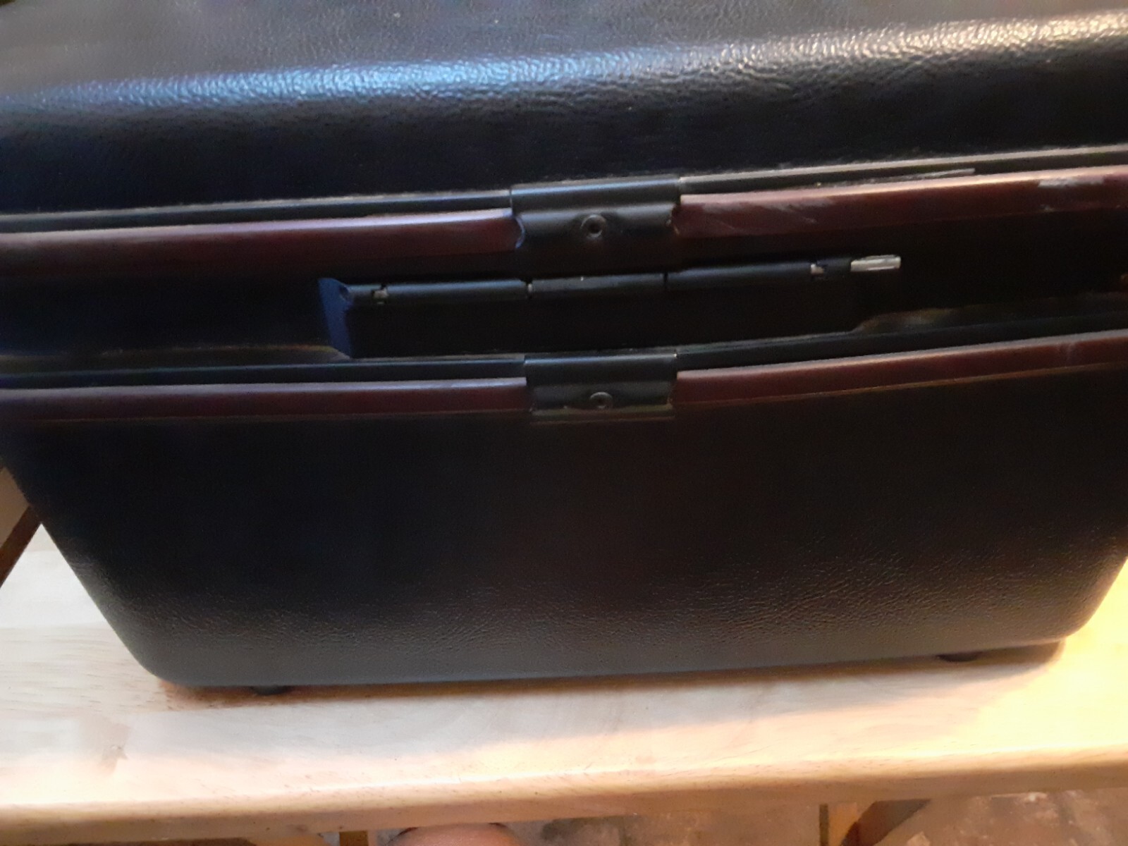 Samsonite Silhouette Train Makeup Hard Case Brown Inside Pockets Vintage Used
