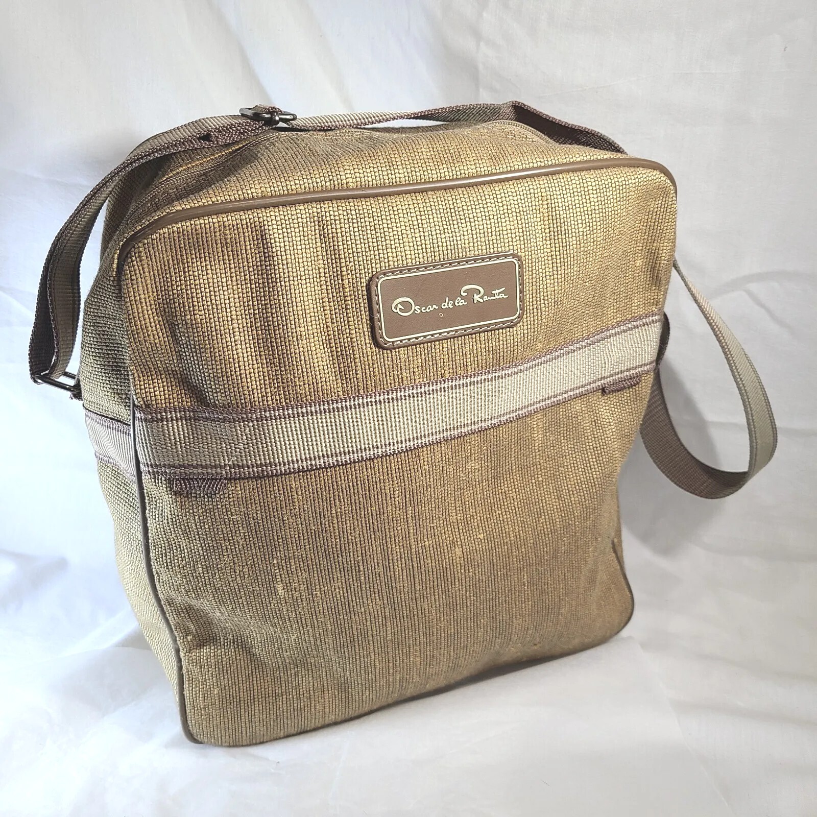Vintage Men’s Oscar de la Renta 12″ x 13 Tweed Shoulder Bag/carry on/overnight