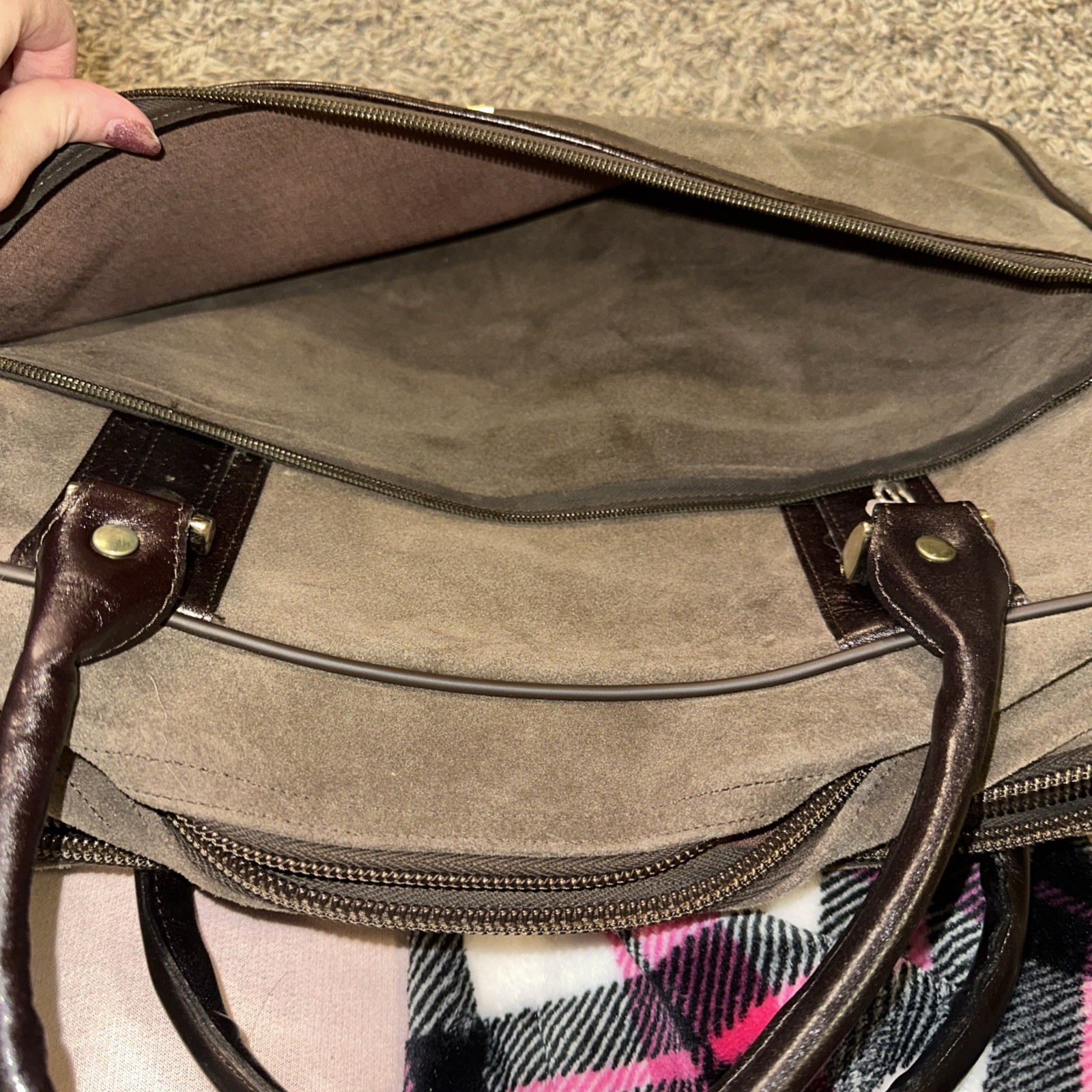 Suede Brown Breifcase Vintage Discontinued With Keys Jerome Leplat.