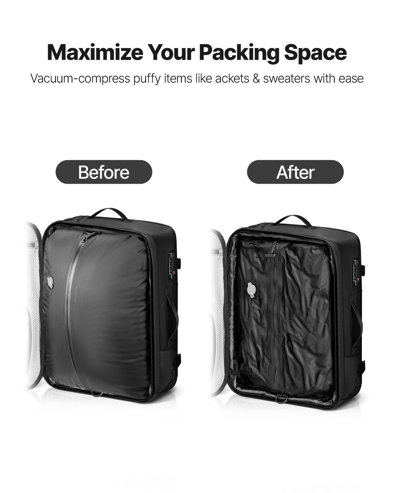 VEVOR Vacuum Travel Backpack 65L Expandable Vacuum Seal Compression Backpack