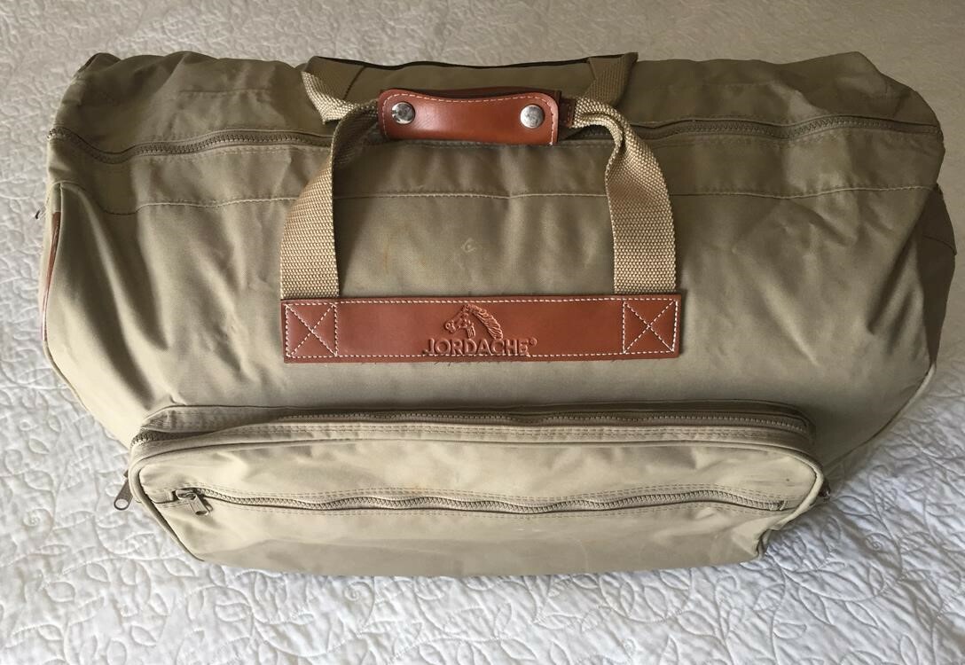 VTG JORDACHE Zippered Duffle Bag Luggage Travel Canvas Overnight Carry On Gym