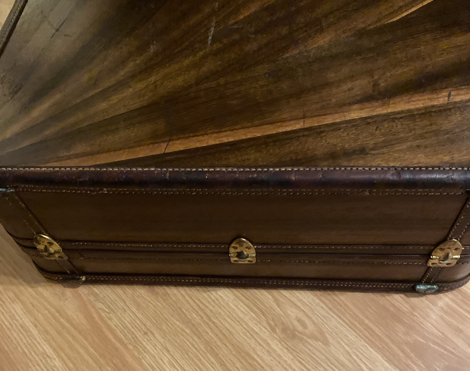 Vtg AMELIA EARHART Mahogany Veneer Wood SUITCASE 1930s Luggage RARE