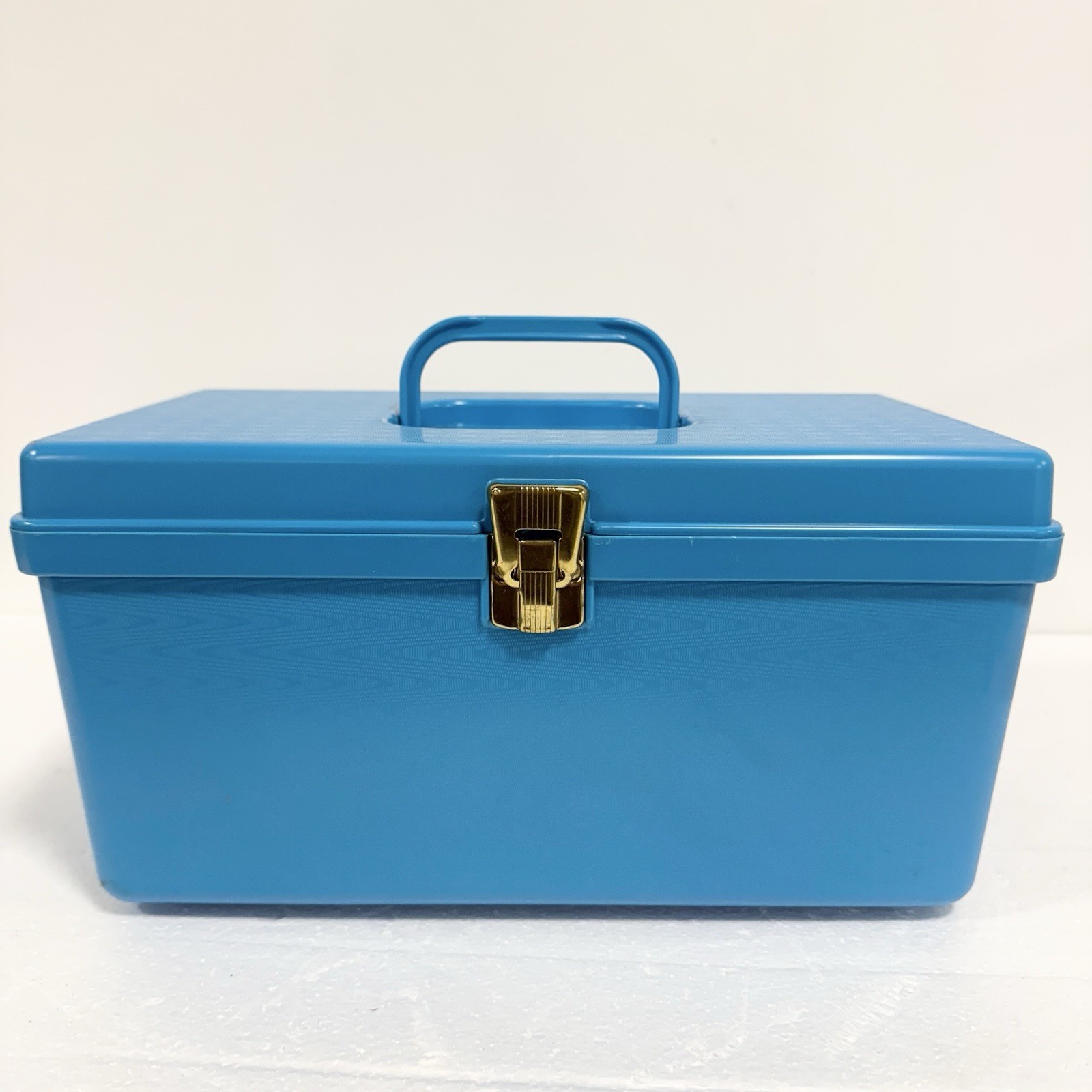 Vintage Wilhold Carry Case Blue Organizer Travel Makeup Hair Roller Box Tray MCM