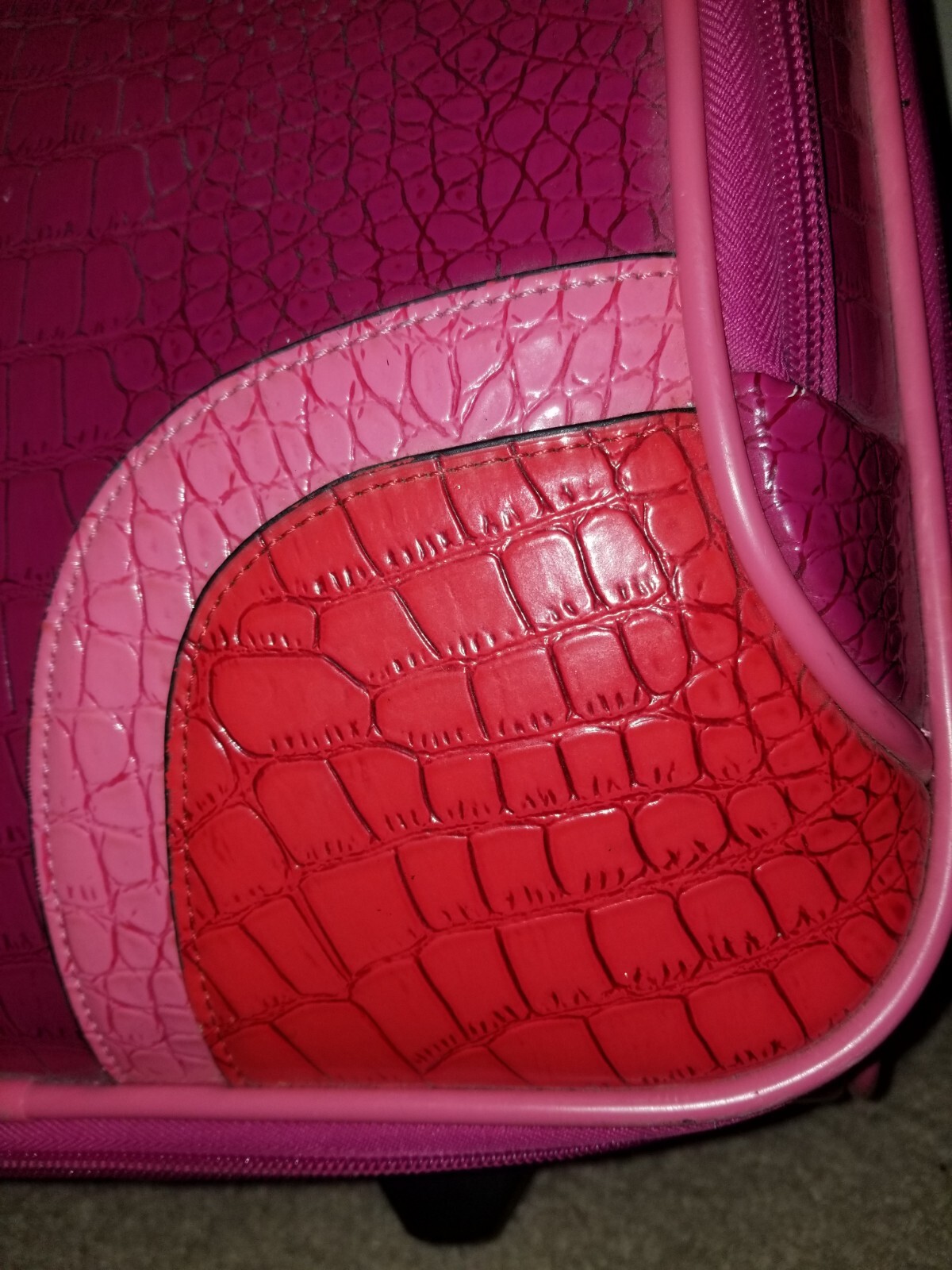 Vintage G by Guess Faux croc pink luggage carry on
