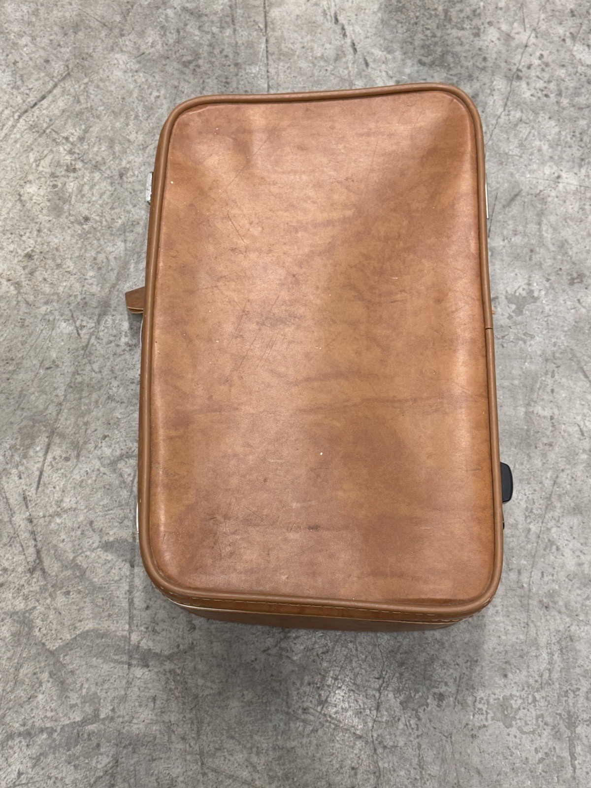 Vintage MCM Sears Featherlite Brown Pullman Suitcase