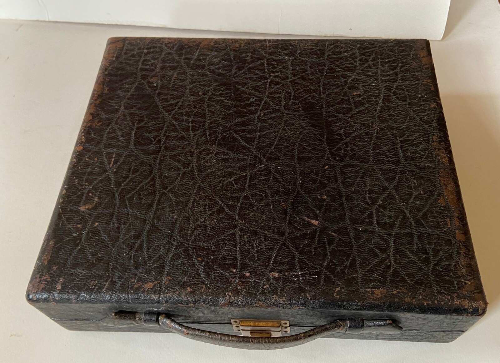 Vintage Train Case Luggage for Cosmetics Embossed Faux Crocodile Circa 1940s?