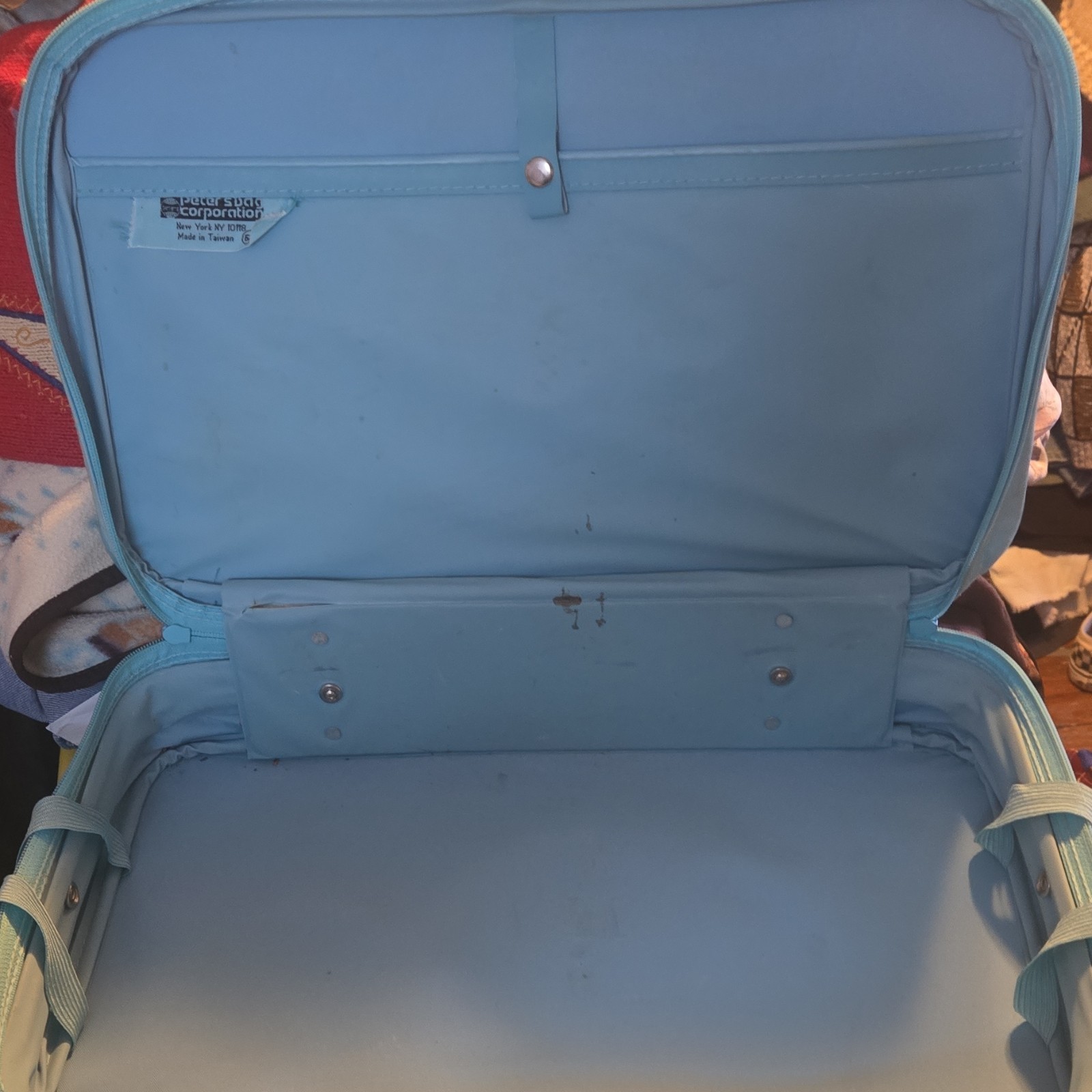 Care Bears 1986 Vintage Kid’s Suitcase Blue Canvas Extra Compartments
