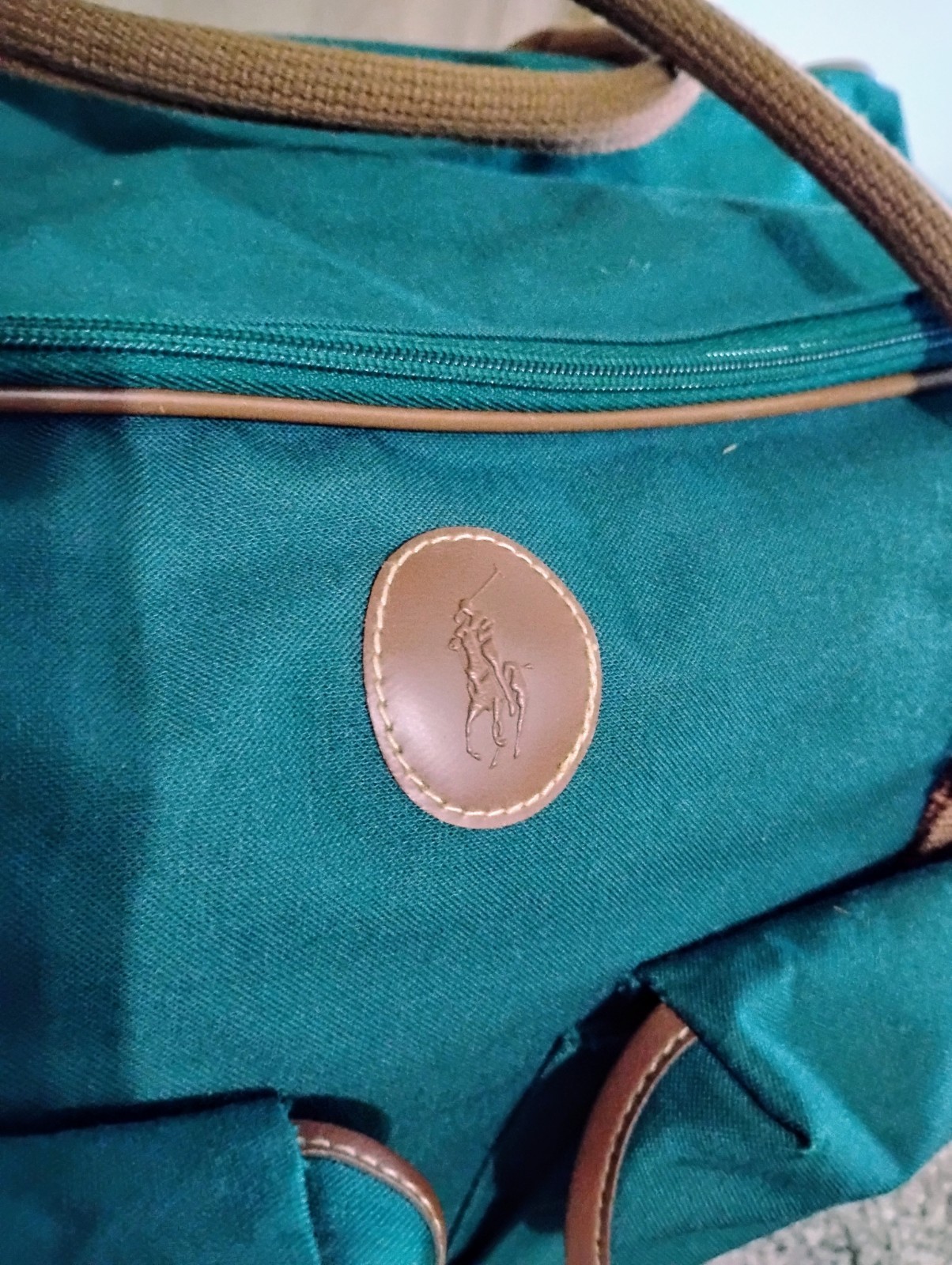 Vintage Ralph Lauren Polo Green Canvas Luggage Duffle Tote Carry On Bags