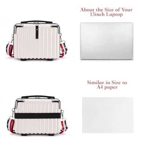 Mini Suitcase Hard Shell Makeup Case Stress-Resistant ABS Hard Makeup Black