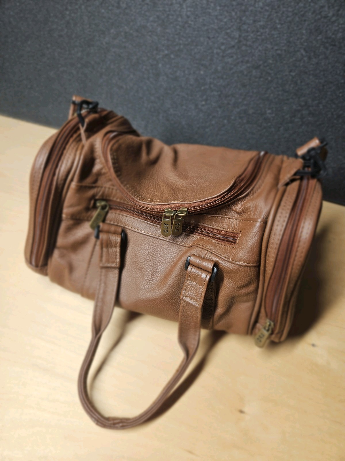 A.P.C/Amerileather Brown Leather Toiletries Bag