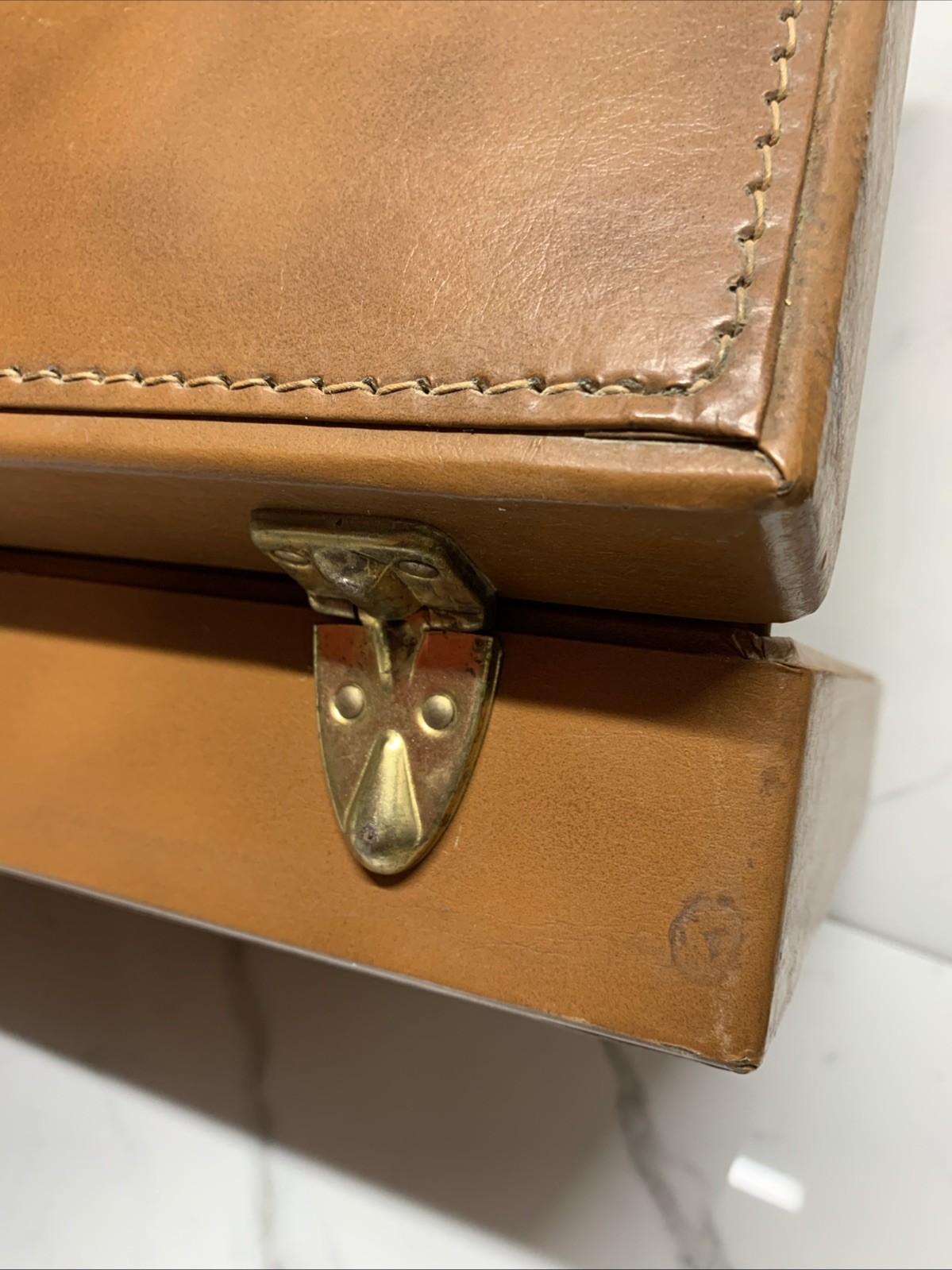MS GINN & Co Light Brown Leather Briefcase US Government Issued