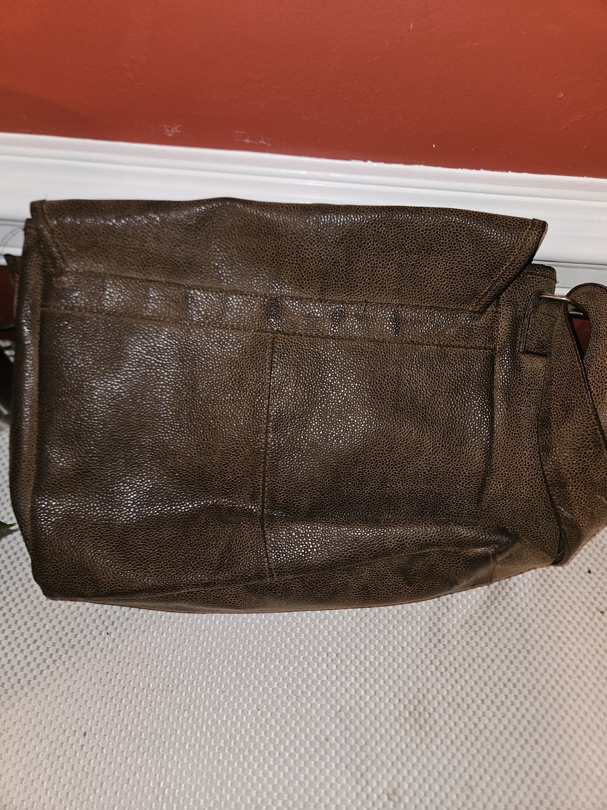 Vintage Style Pony Express Passport Messenger Bag Vegan Leather