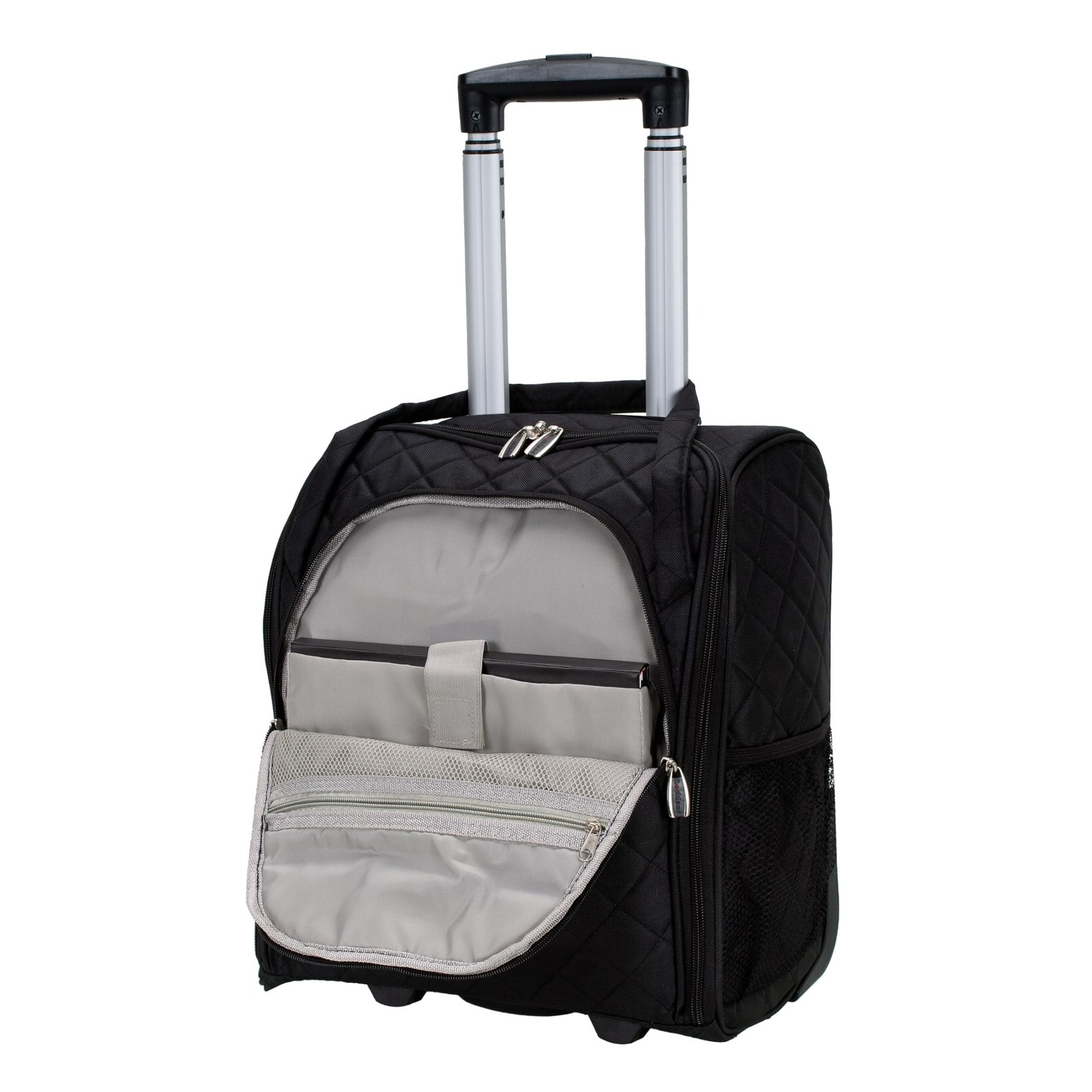 Rockland Melrose Upright Wheeled Underseater Carry-On Luggage, Black 15 inch