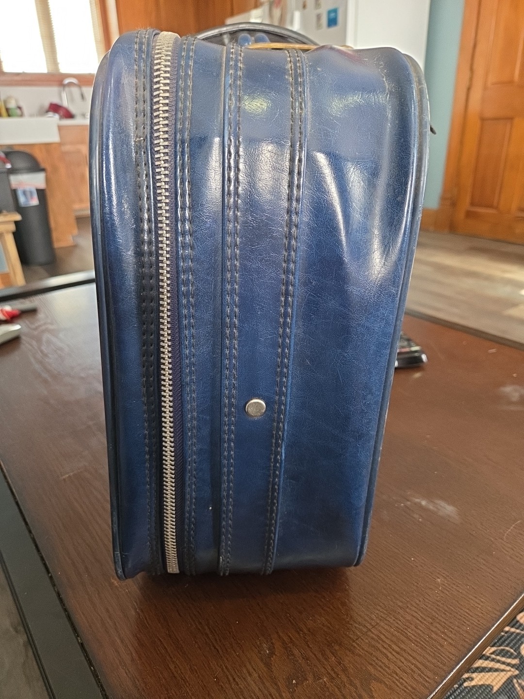 Vintage Blue Suitcase Luggage Retro 80s
