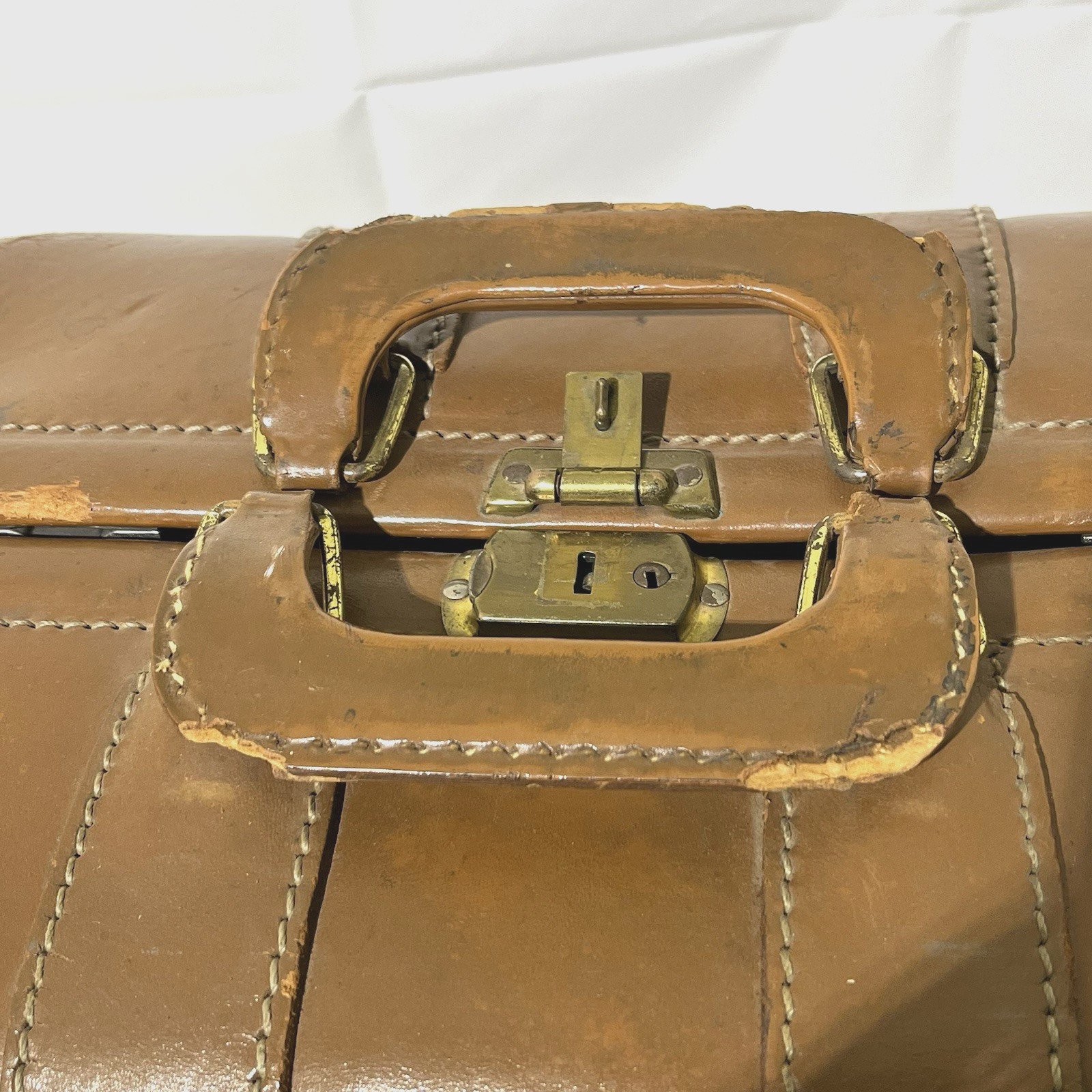 Vintage 1950s Master Products Leather Salesman Travel Case Steel Bottom USA
