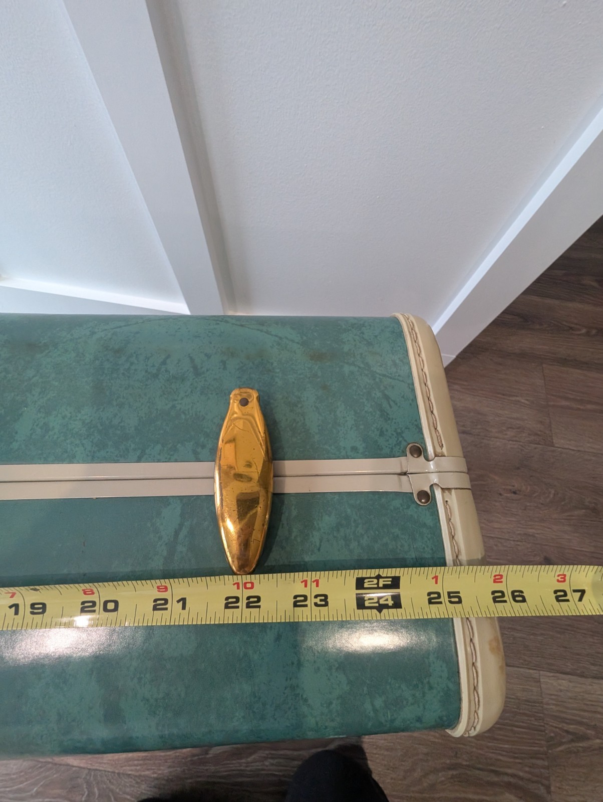 Vintage 1950s Samsonite Suitcase Bermuda Green Marbled Schwayder Luggage Large