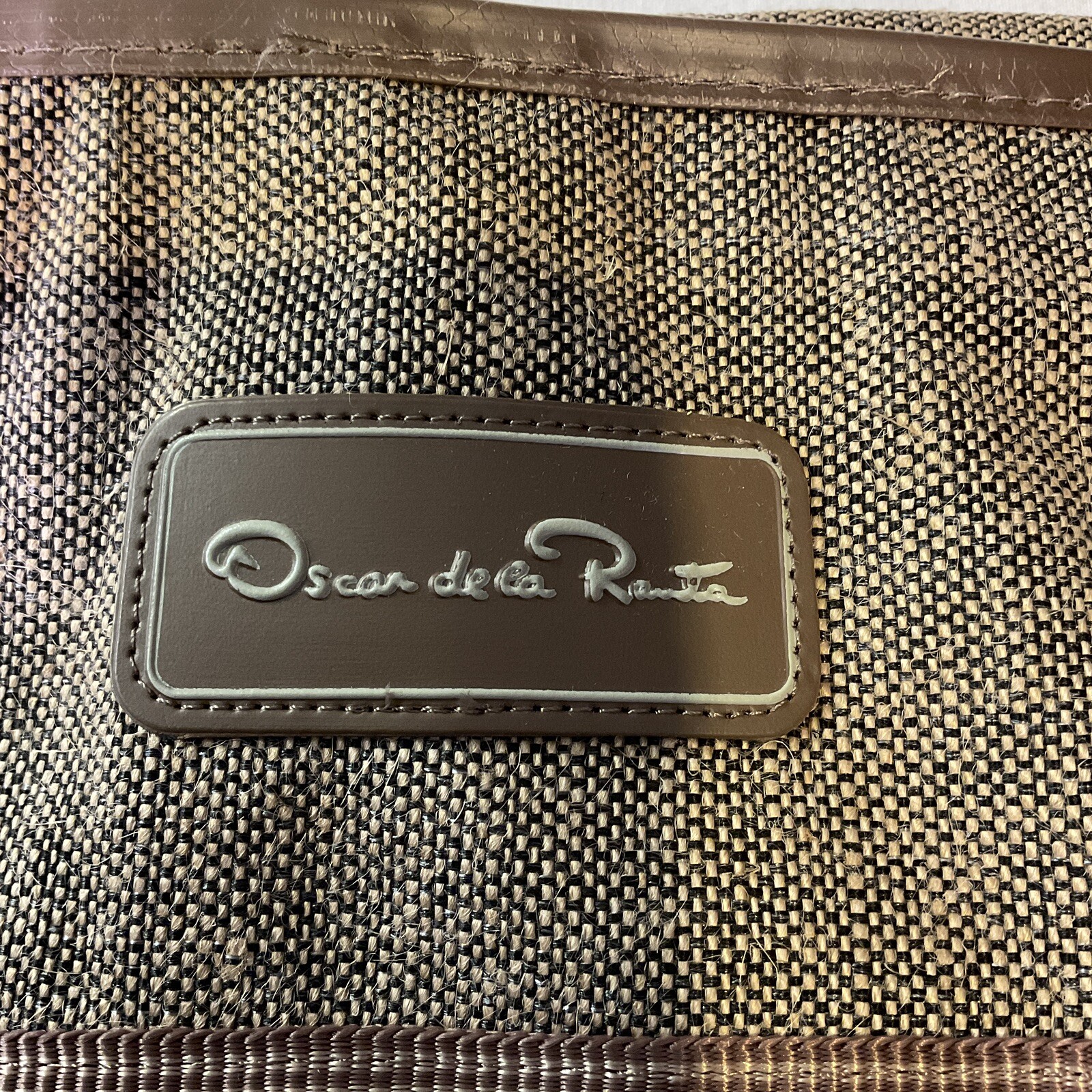 VTG 80’s Oscar De La Renta Tan Tweed Folding Garment Bag Designer Luggage NWT