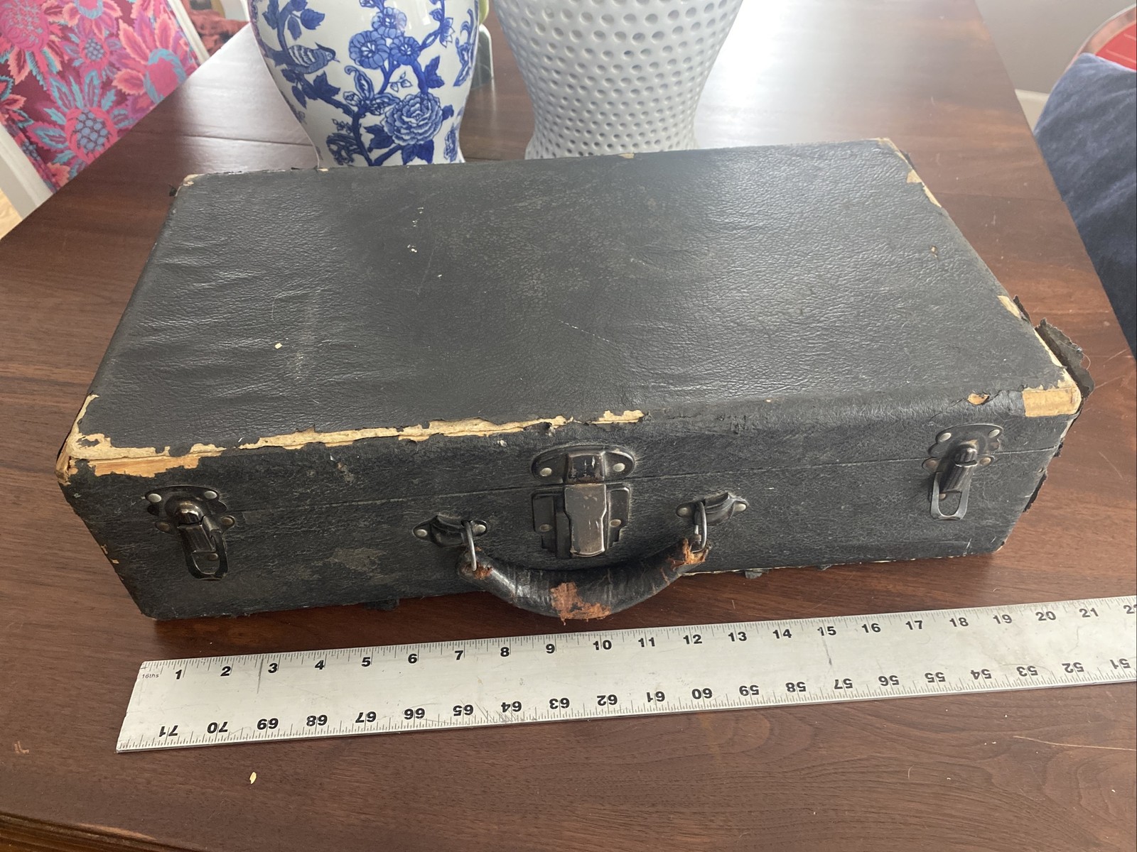 Vintage Hard Wood Contact Paper, Train, Travel, Luggage Suitcase, 20x11x5