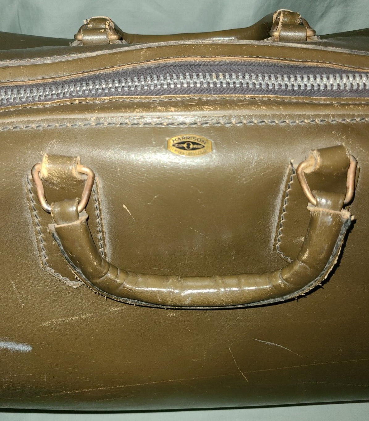 Vintage Harrison Leather Goods Corp. zip top satchel / doctor’s bag # K25 20