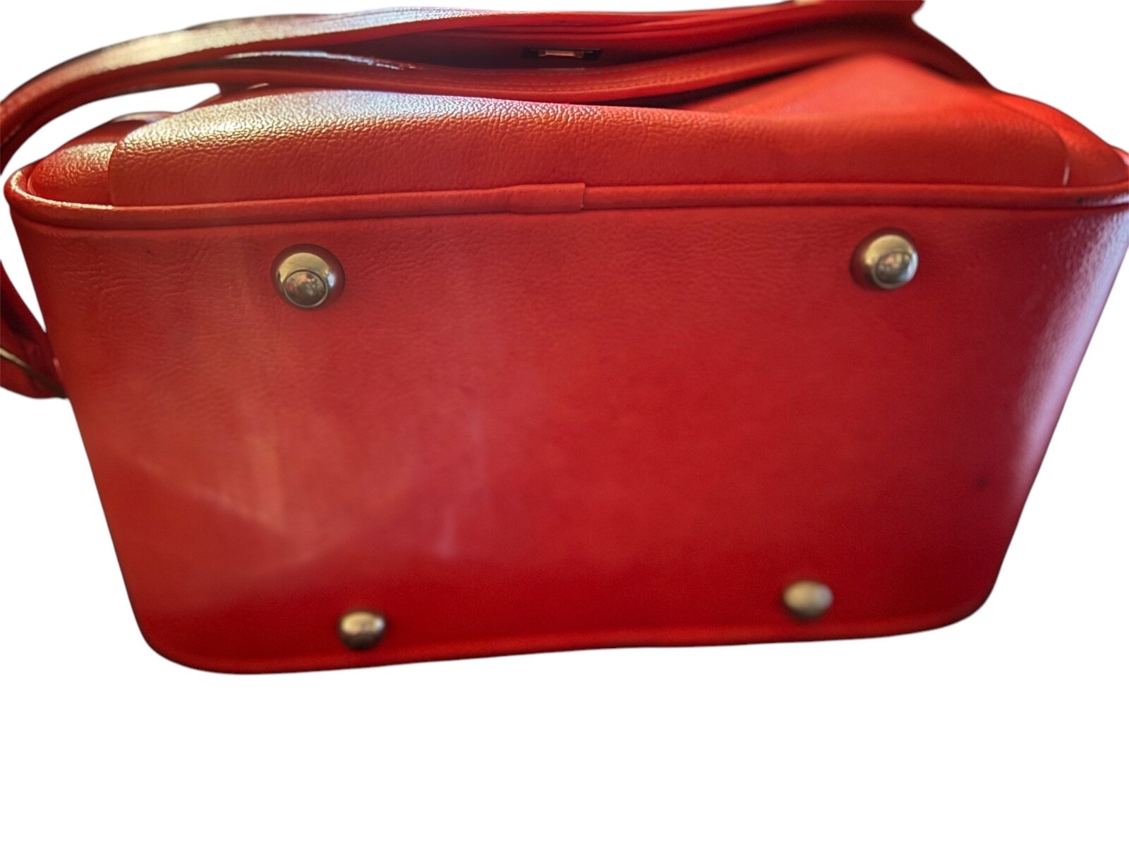Vintage 1970’s Red Samsonite Silhouette carry on zipper bag with lock and key