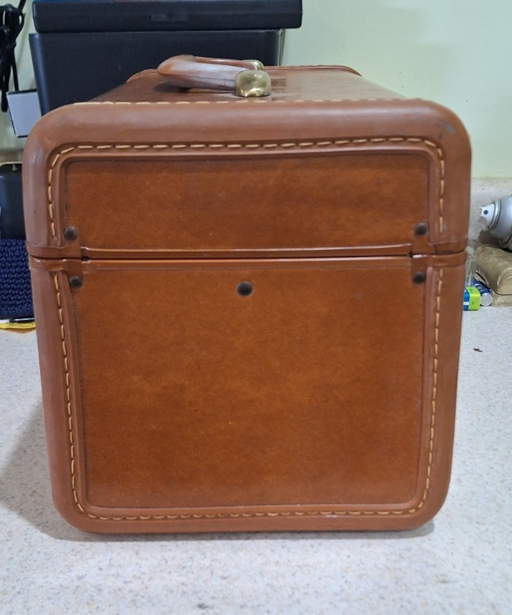 Vintage Samsonite Streamlite Train Case 4612 Brown w/Tray & Mirror MCM