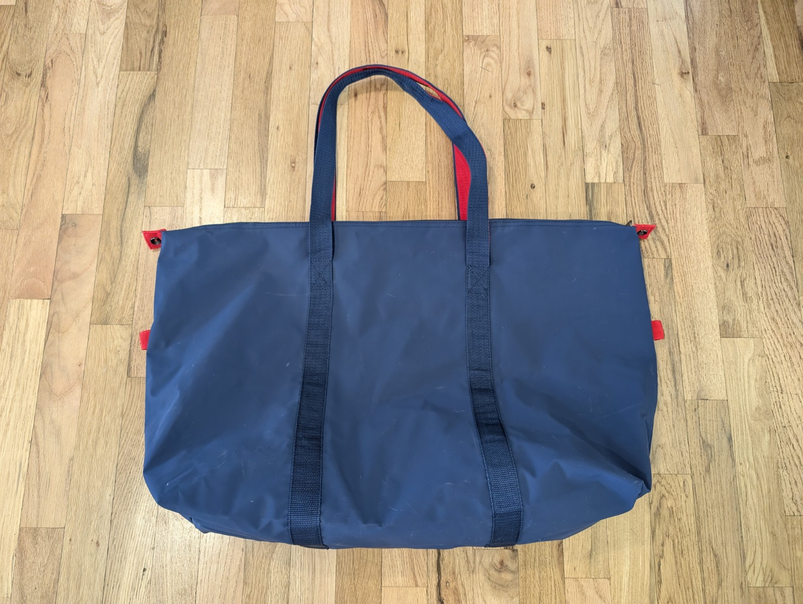 Iconic Large Vintage American Tourister Large Tote Bag Travel Bag Blue With Red