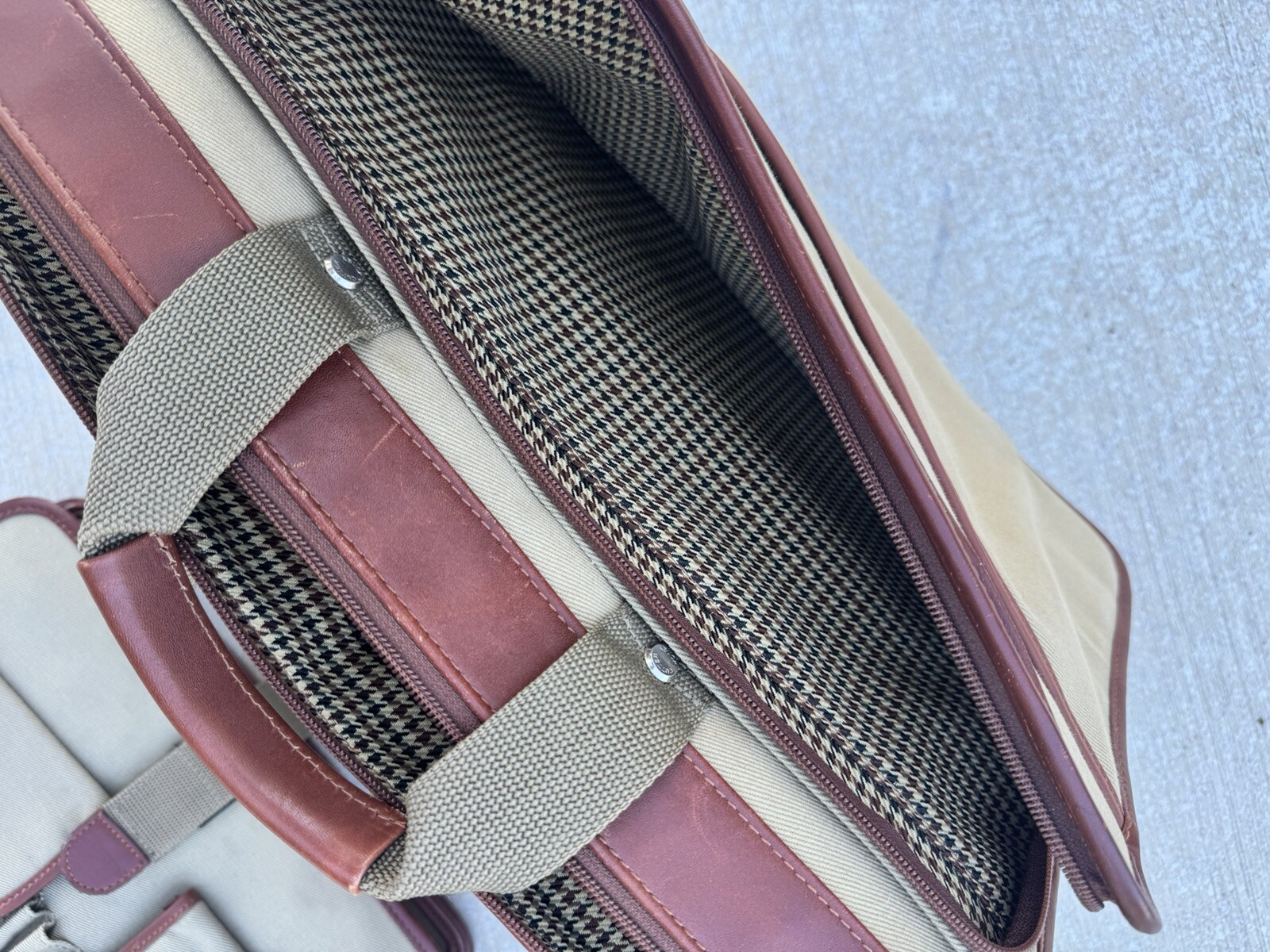 Vintage Cutter Buck Executive 3 Piece Briefcase & Weekender Duffel Bag Canvas