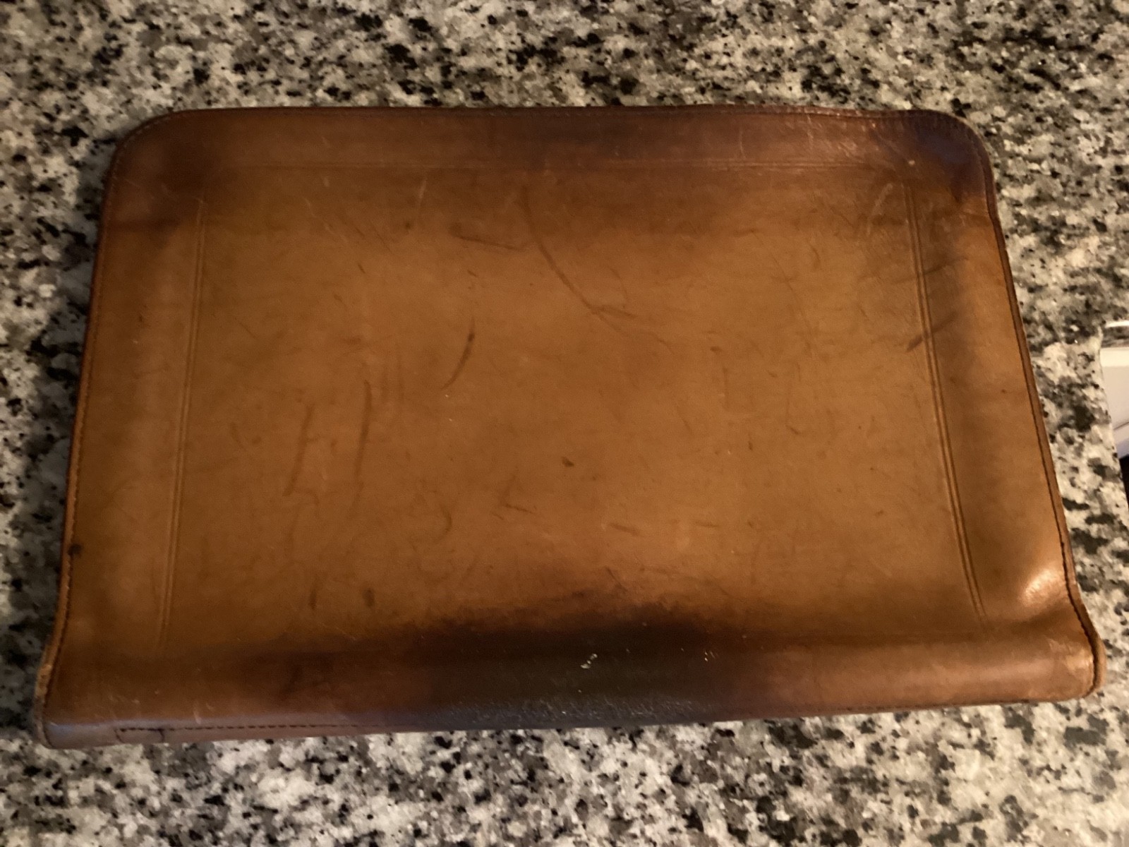 SCHLESINGER BROS Leather Brief Case Tan Attorney LEATHER PORTFOLIO VINTAGE 17×12