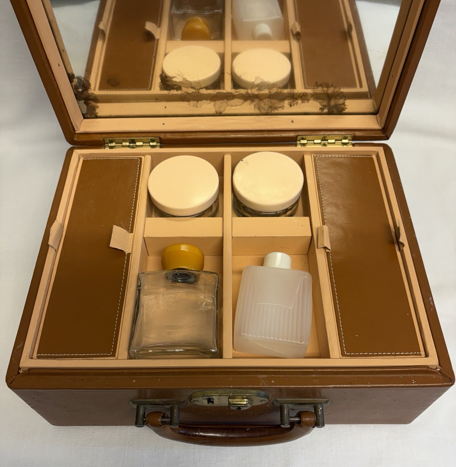 Vintage 1950s Era Ladies’ Travel Train Case with Accessories