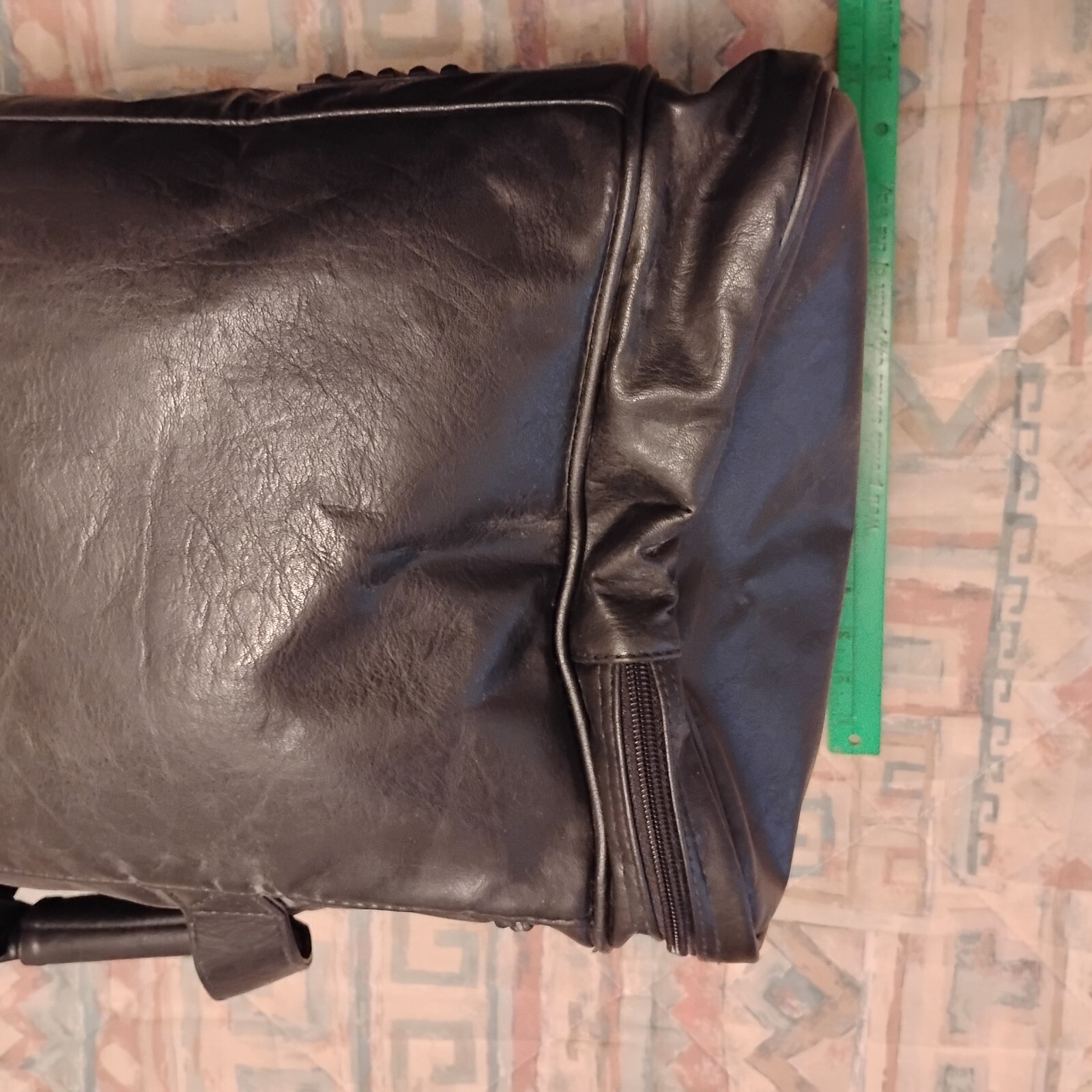 NRCS Embroidered Black Leather Soft Luggage Style #8106 ASI 70649 24″X 13″X12″