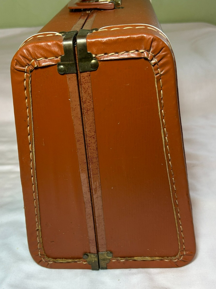 Vintage Small Brown Hardcase Suitcase Luggage 15″x10″x7″
