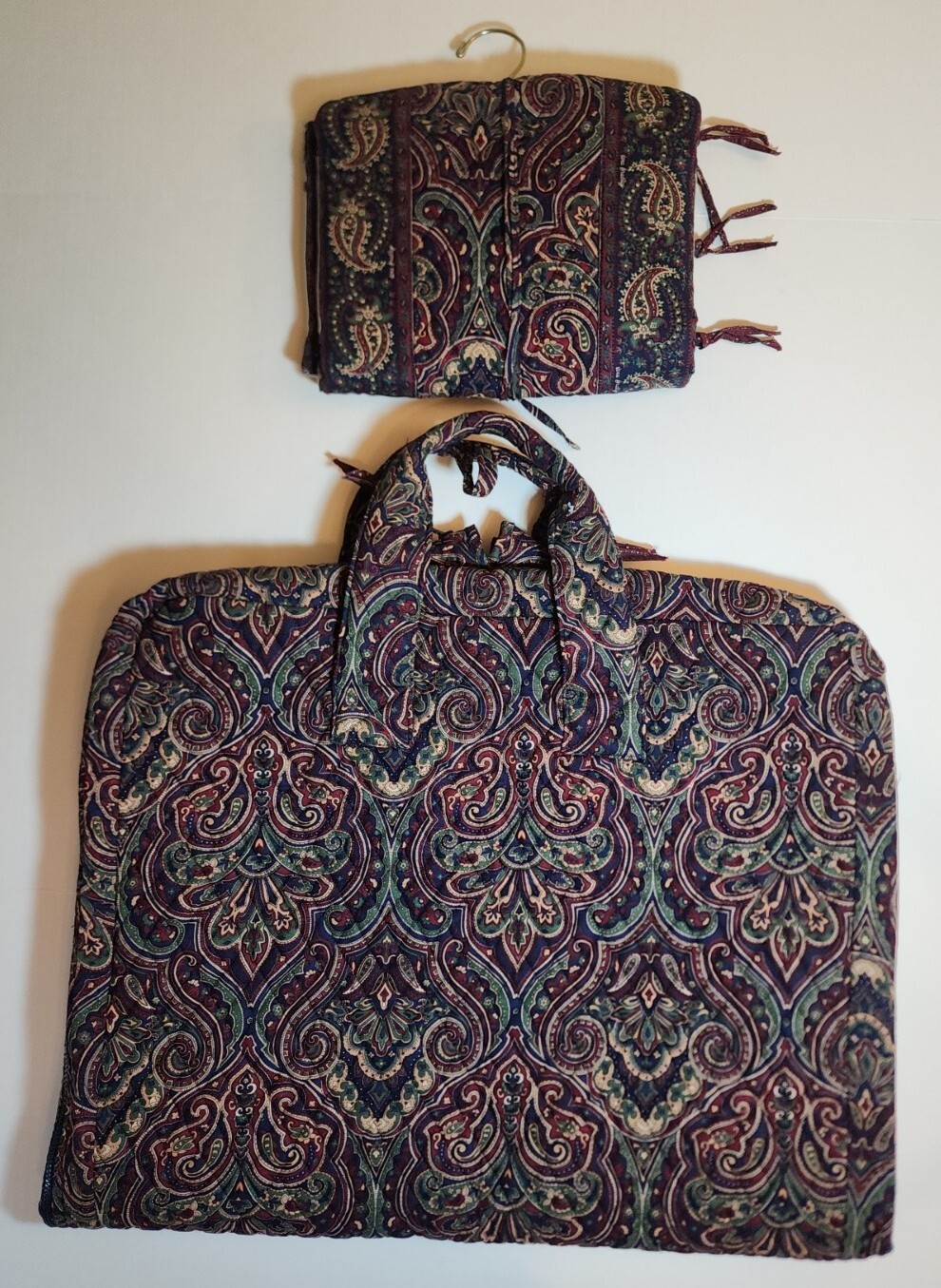 Vtg Vera Bradley Retired “Medallion” Garment Bag + Hanging Travel Organizer Bag