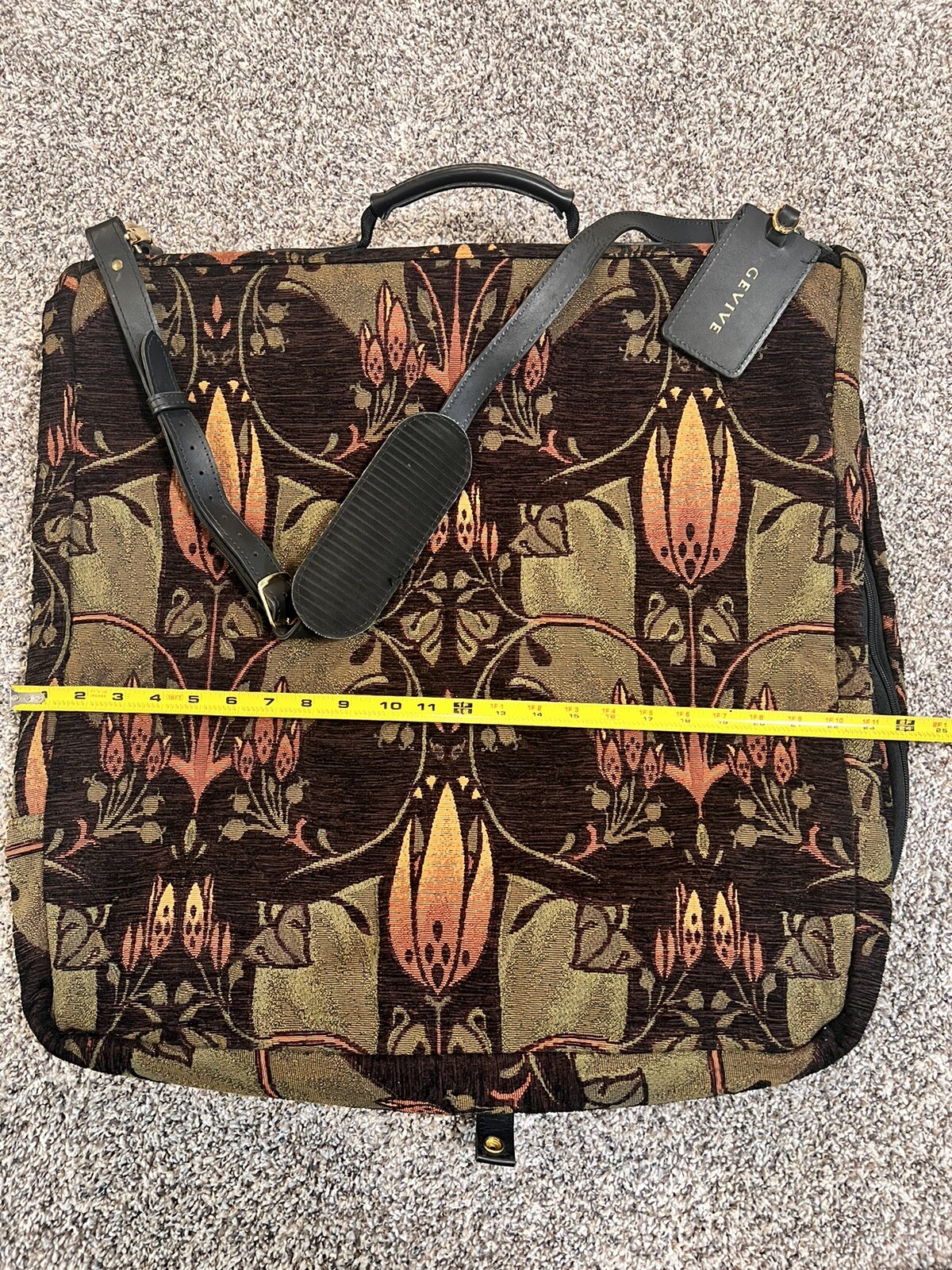 Vintage Gevive By Boyt~Tapestry Garment/Suit Bag~Approx. 48″TX24″W Folded