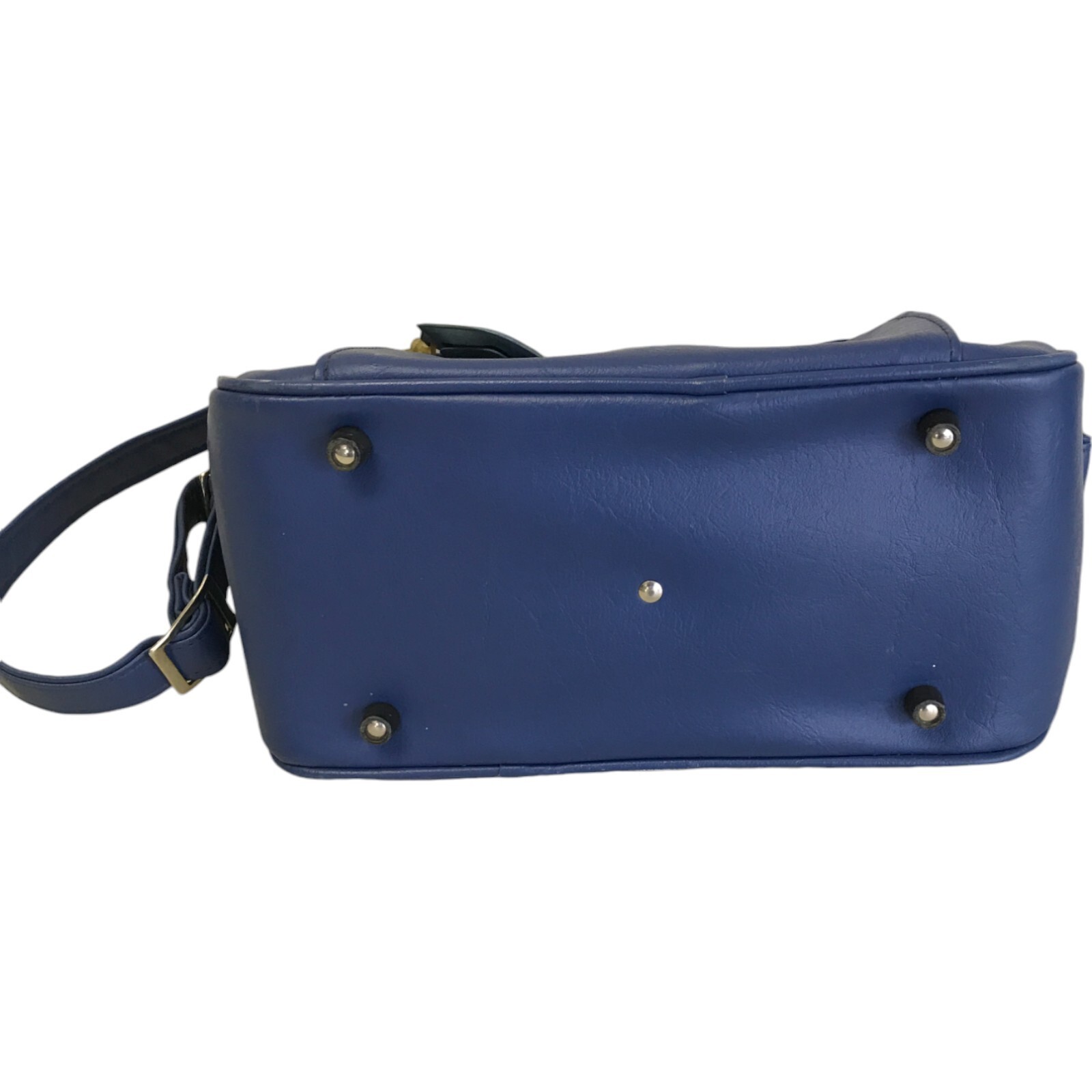 Vintage Samsonite Concord Carry On Blue Shoulder Bag Faux Leather Zip Pockets