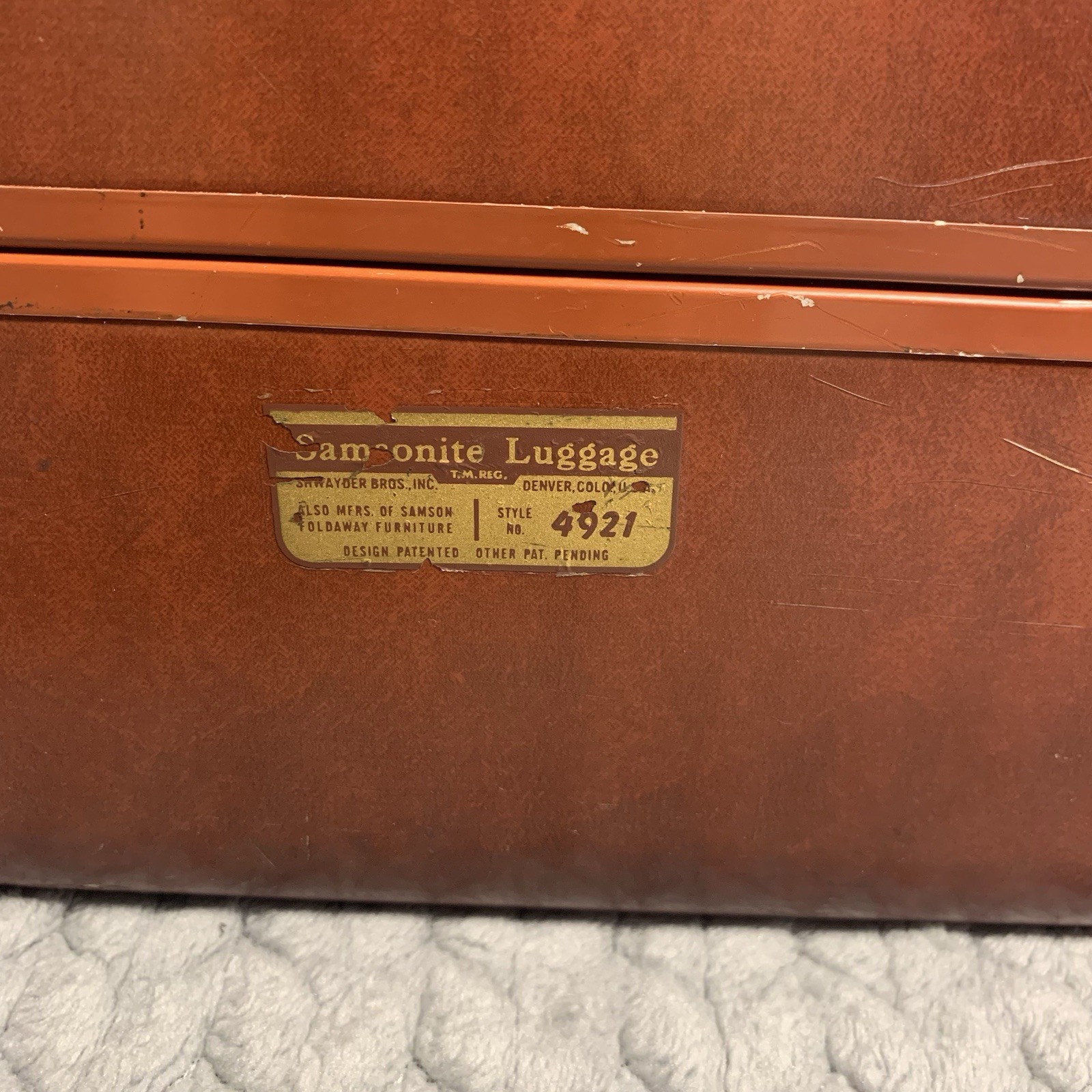 VTG Samsonite Streamlite Shwayder Bros Saddle Tan Suitcase Cary Luggage NO Key