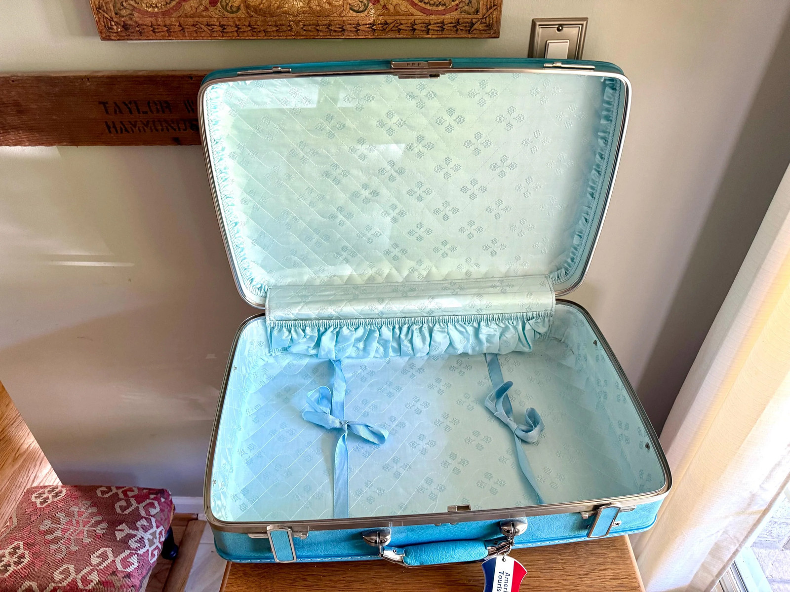 Vtg American Tourister Turquoise Marbled Luggage | American Tourister Suitcase