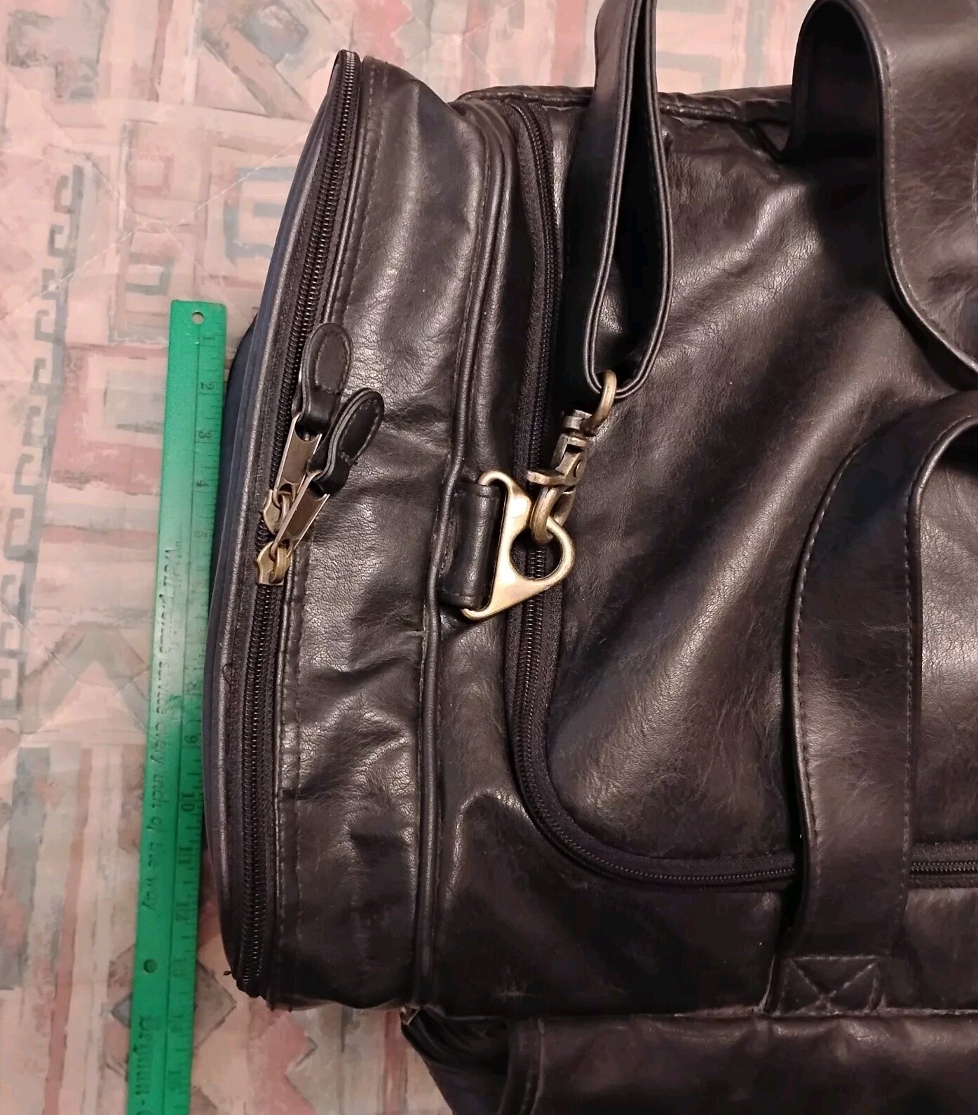 NRCS Embroidered Black Leather Soft Luggage Style #8106 ASI 70649 24″X 13″X12″
