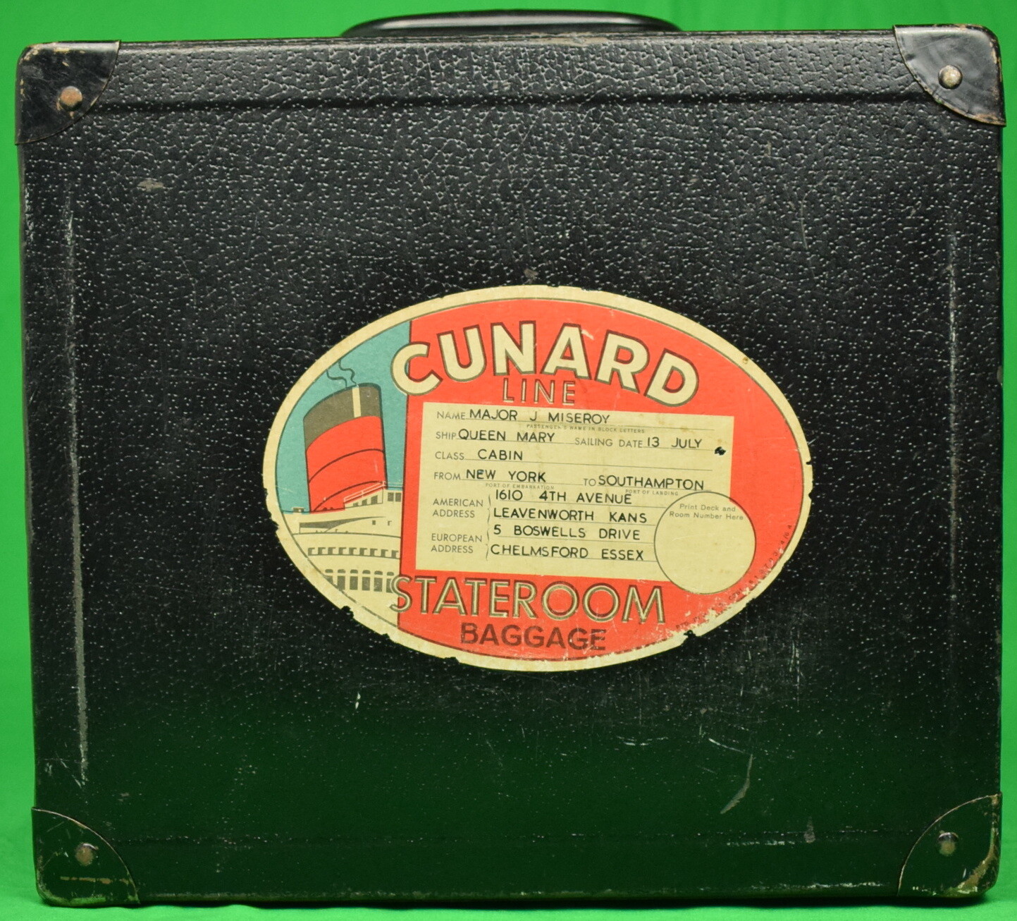 “Queen Mary Cunard Line Stateroom Baggage”