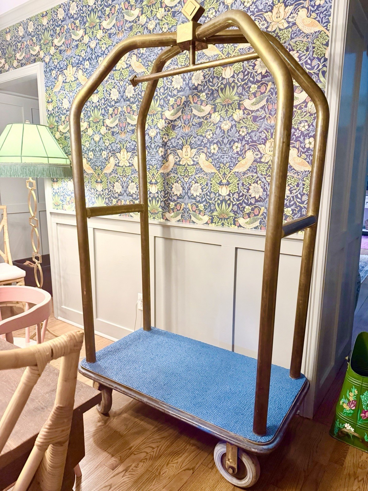 Vintage Brass Bellman Hotel Luggage Cart