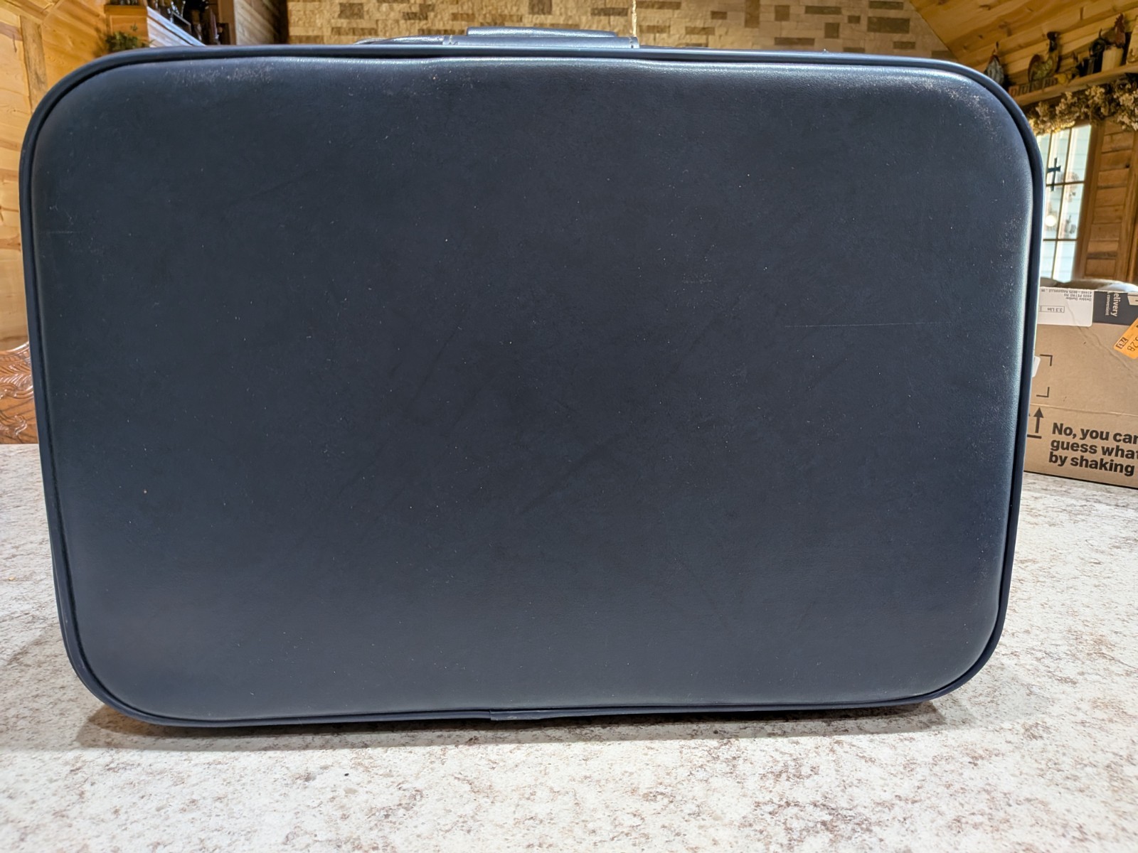 American Tourister Vintage 1970s Navy Blue Soft-Sided Vinyl Suitcase Set